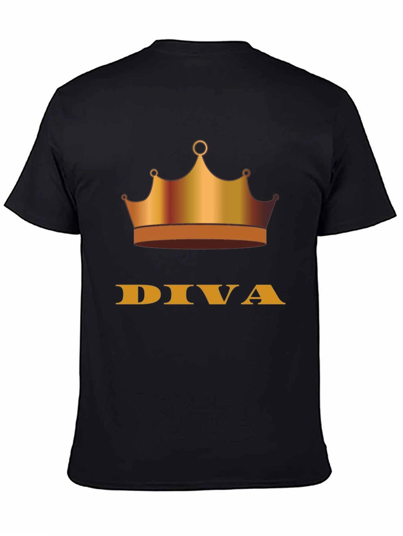 Diva Crown Graphic Tee - Stylish Black T-Shirt