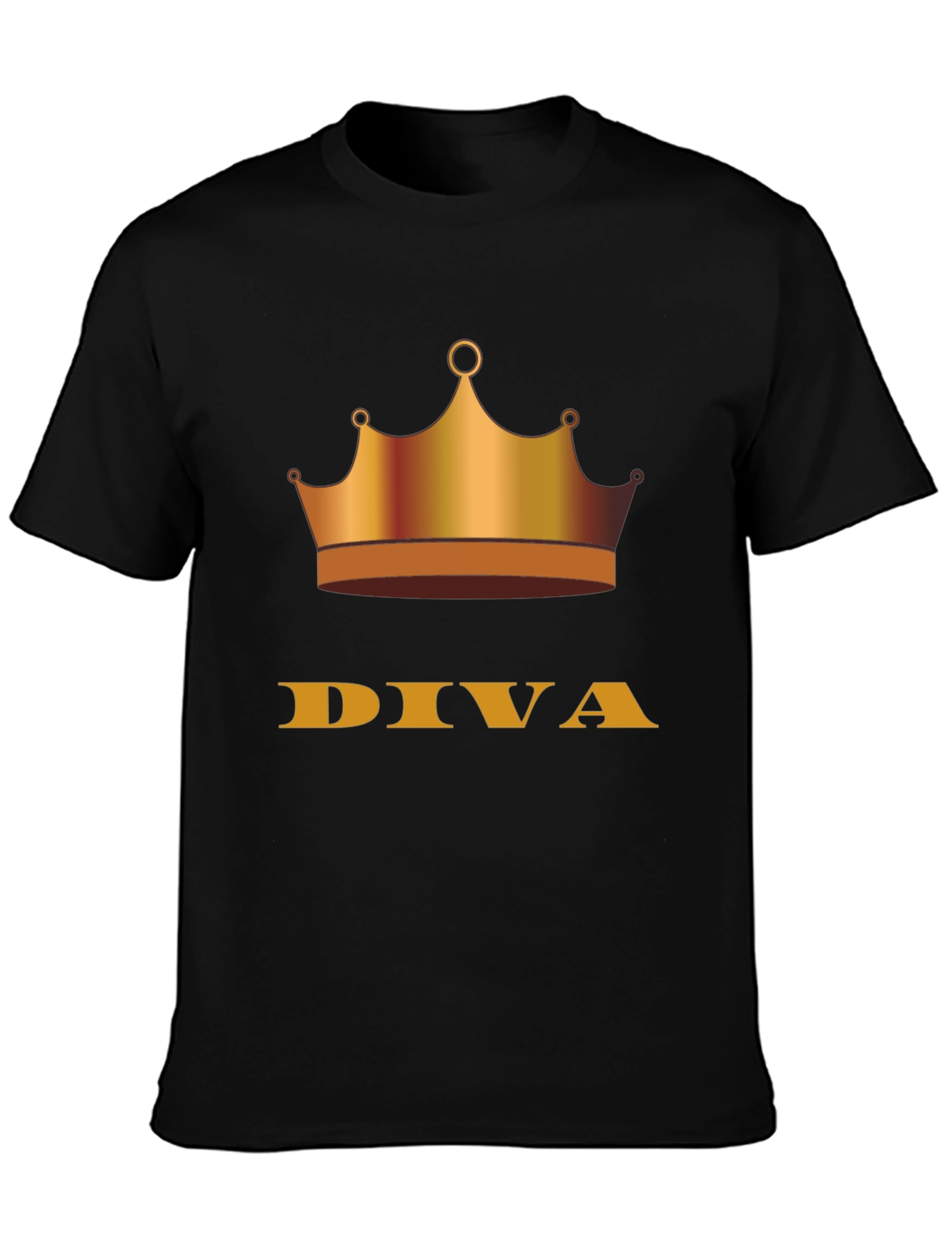 Diva Crown Graphic Tee - Stylish Black T-Shirt