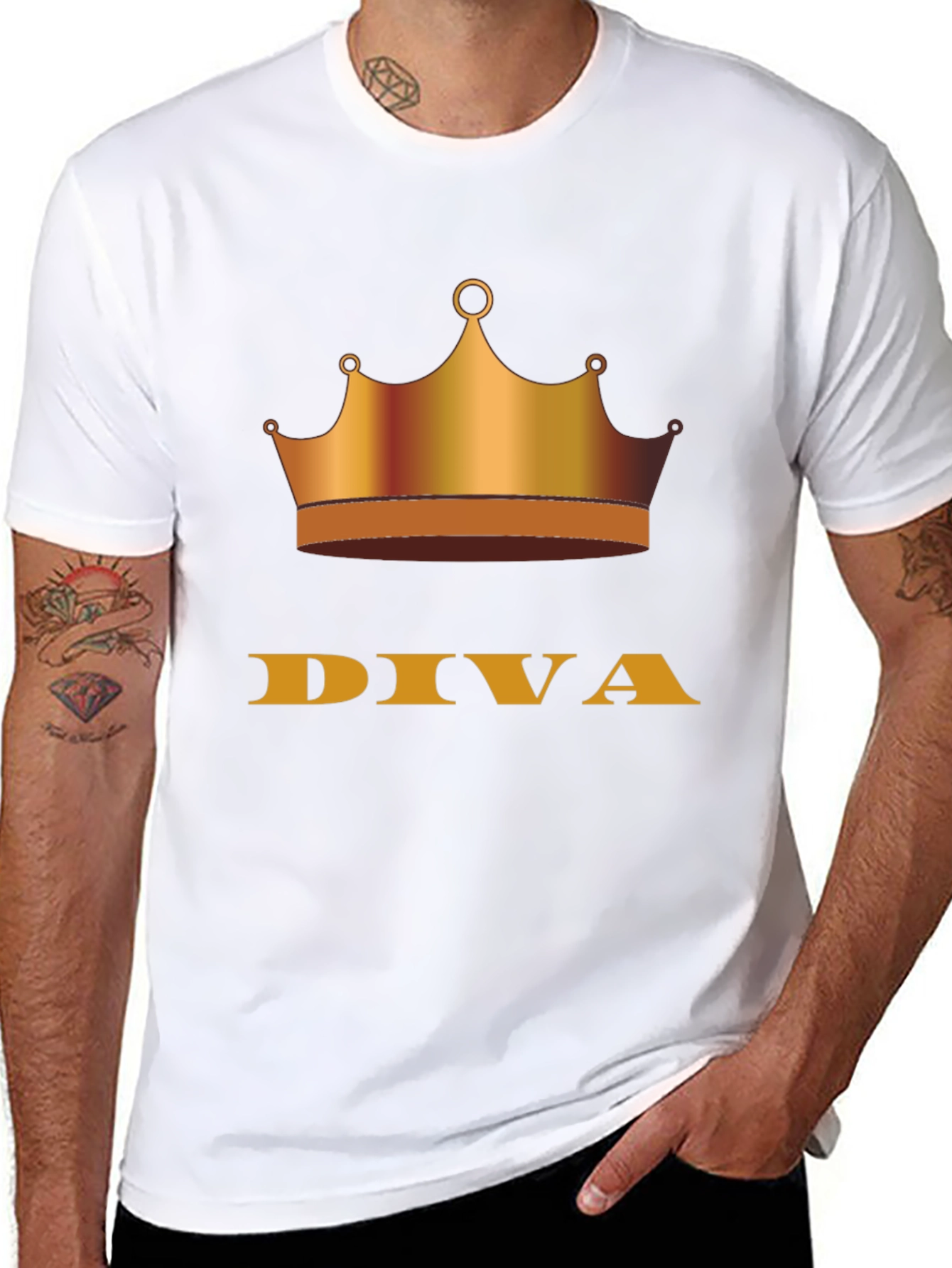 Diva Crown Graphic Tee - Stylish Black T-Shirt