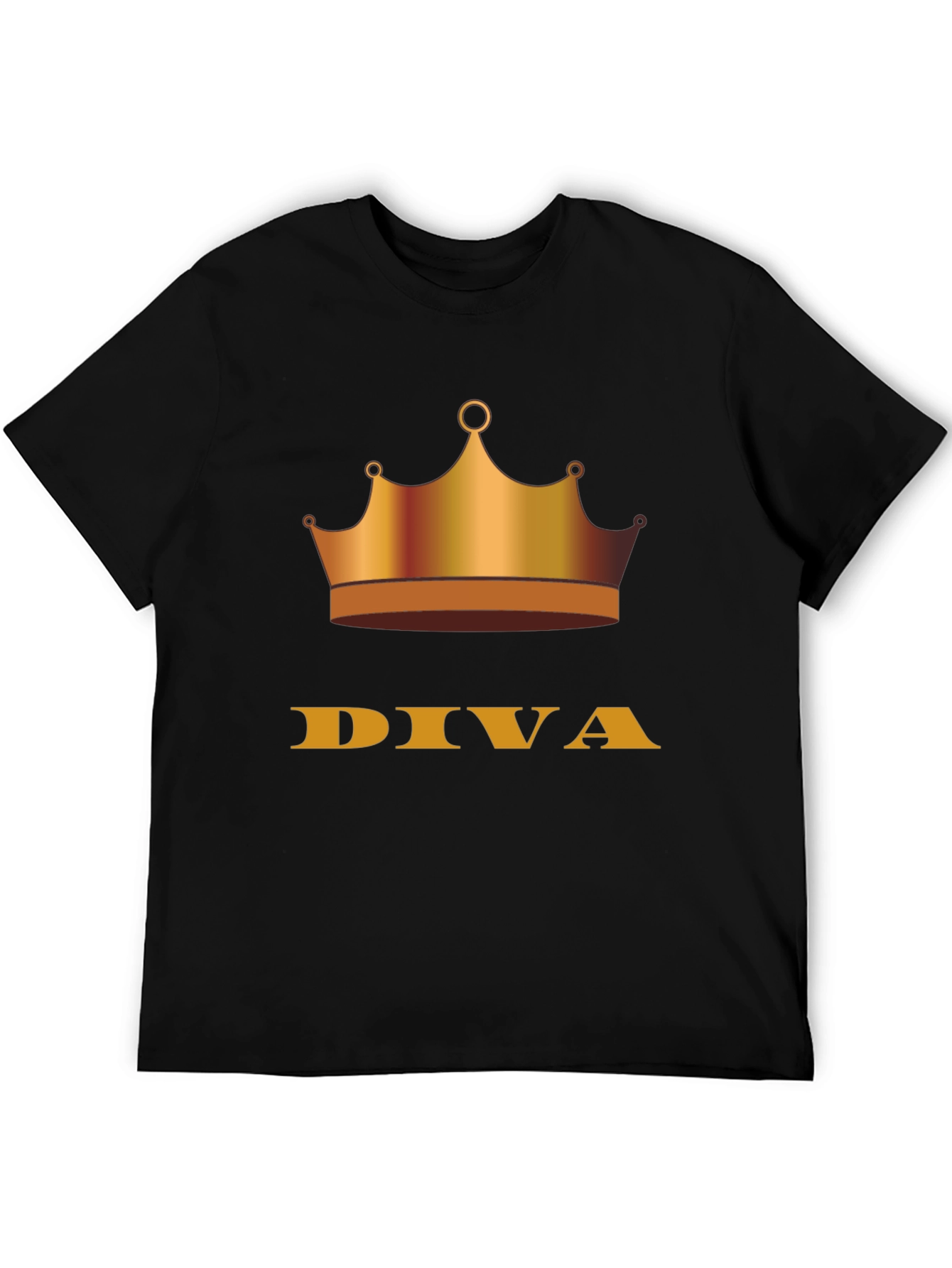 Diva Crown Graphic Tee - Stylish Black T-Shirt