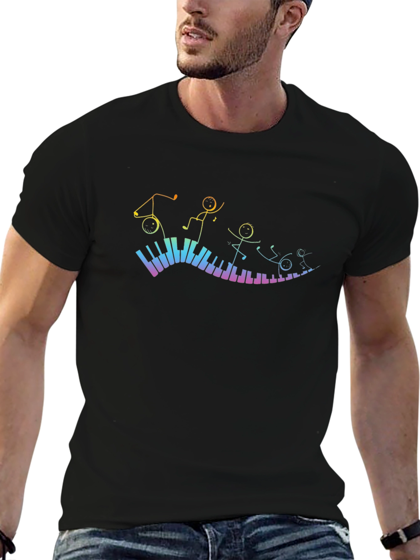 Musical Stick Figures Piano T-Shirt