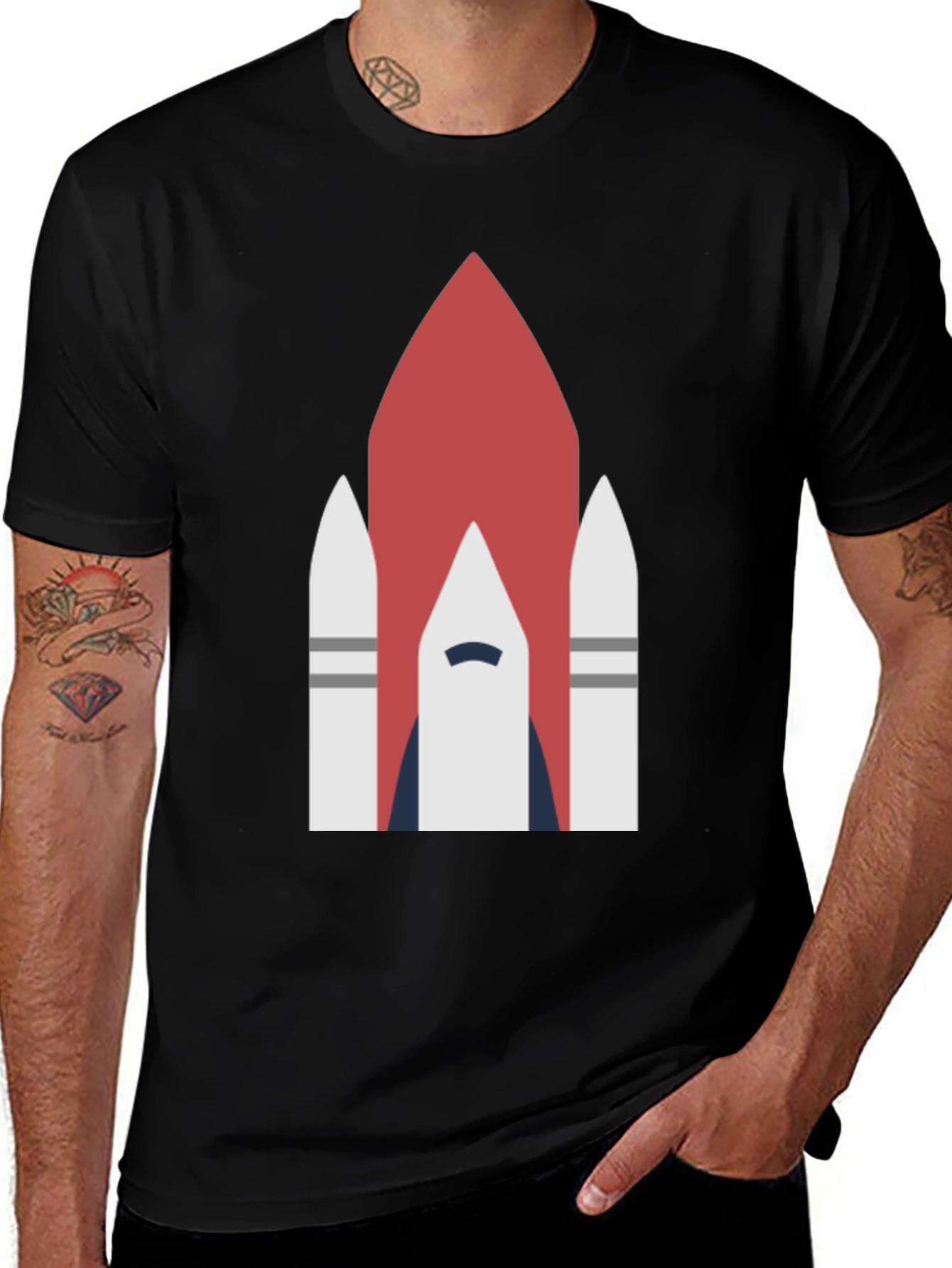 Rocket Graphic T-Shirt - Space Launch Design