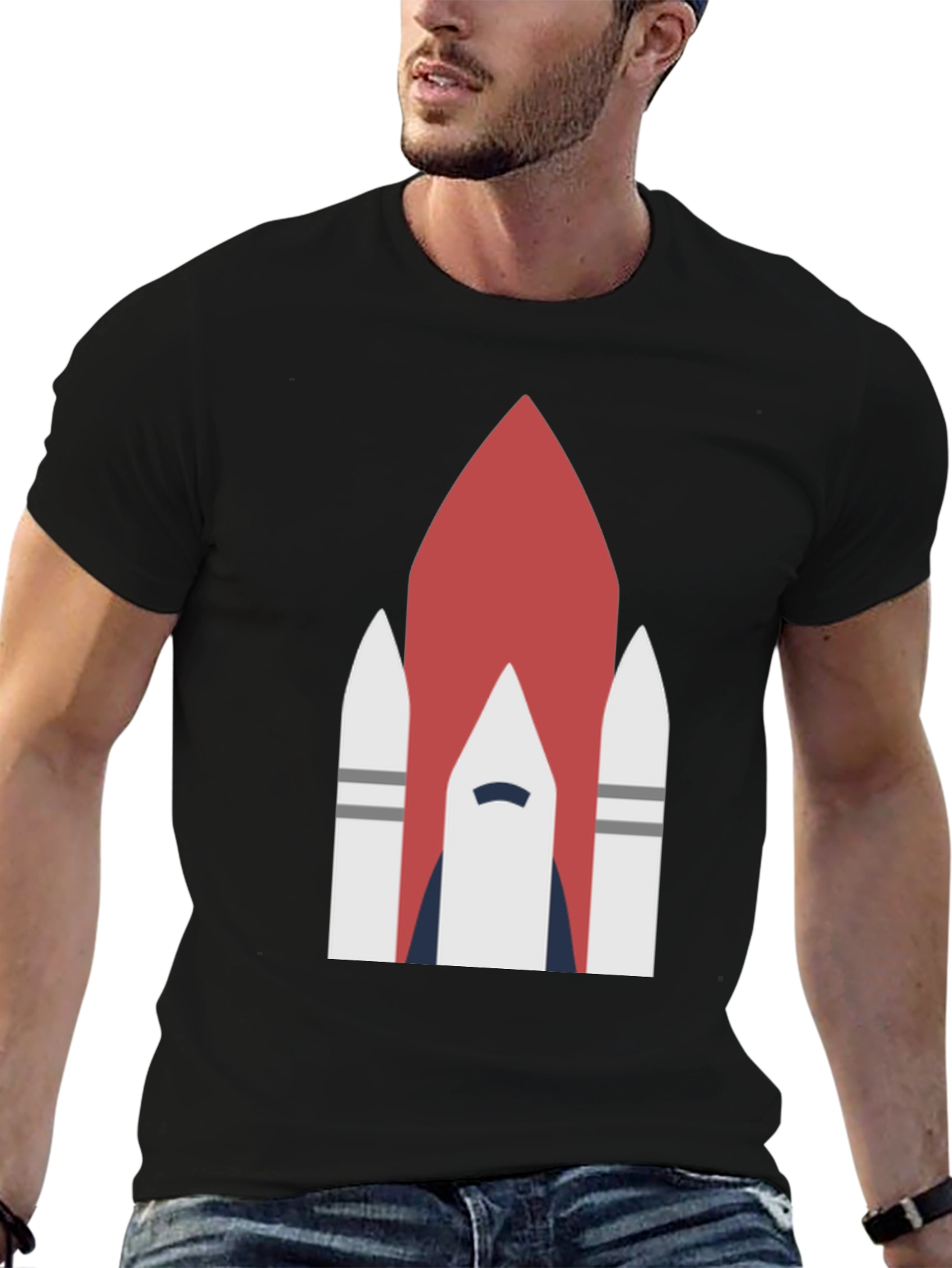 Rocket Graphic T-Shirt - Space Launch Design