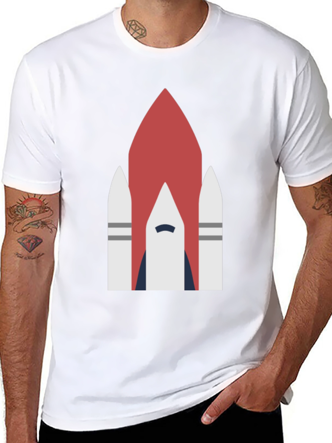 Rocket Graphic T-Shirt - Space Launch Design