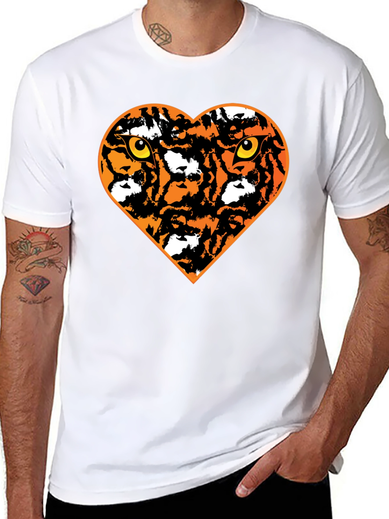 Tiger Heart Graphic T-Shirt - Black