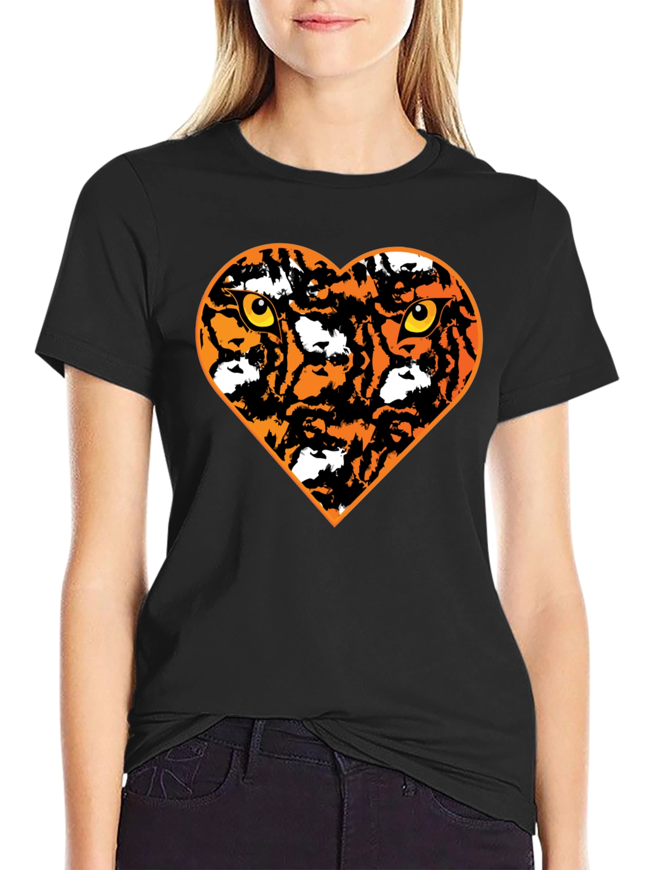Tiger Heart Graphic T-Shirt - Black