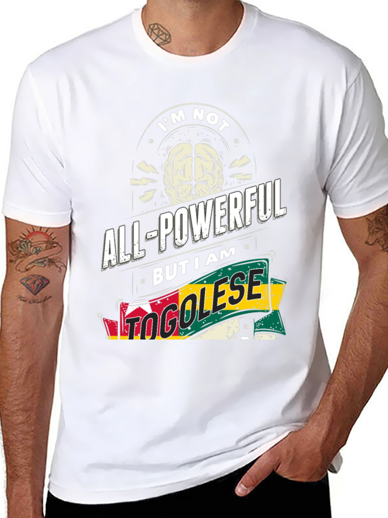 Togolese Pride Graphic Tee - Im Not All-Powerful