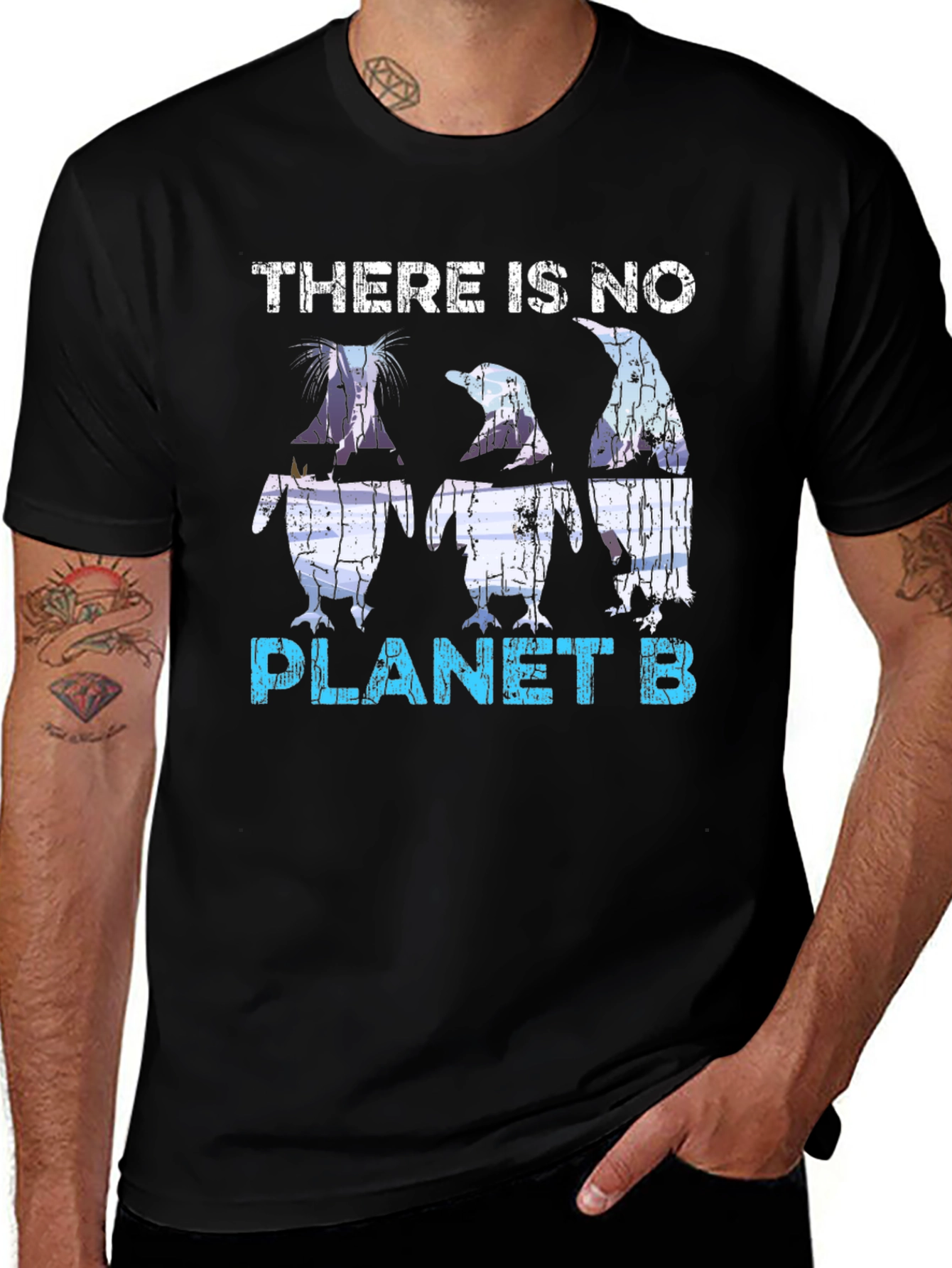 Planet B Penguin Graphic T-Shirt