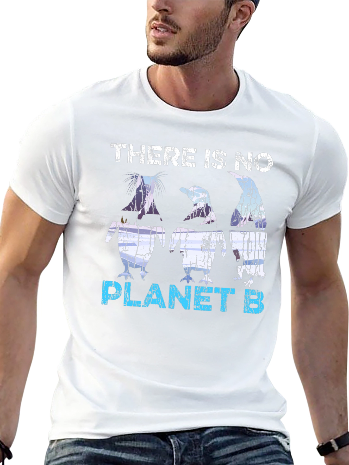 Planet B Penguin Graphic T-Shirt
