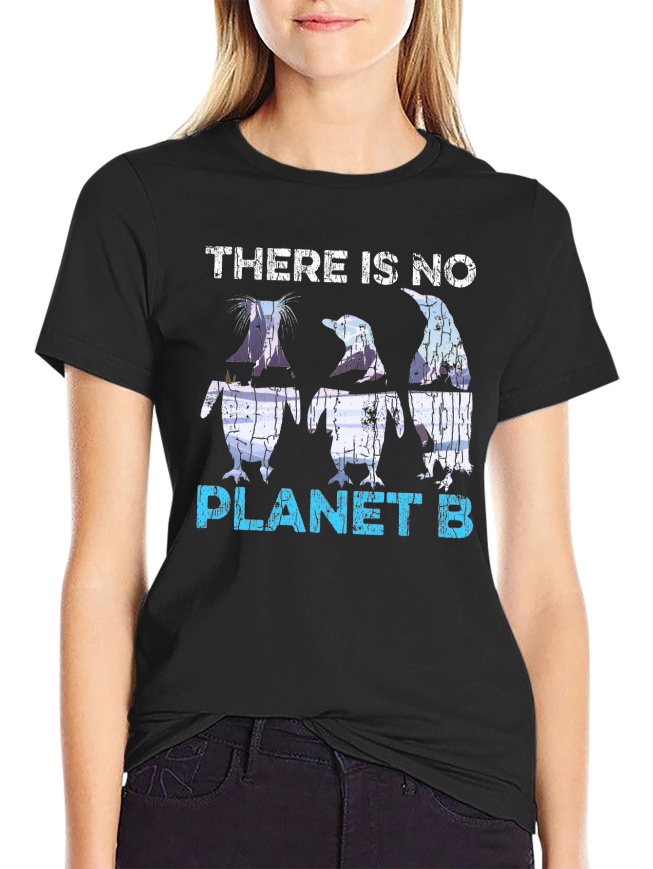 Planet B Penguin Graphic T-Shirt