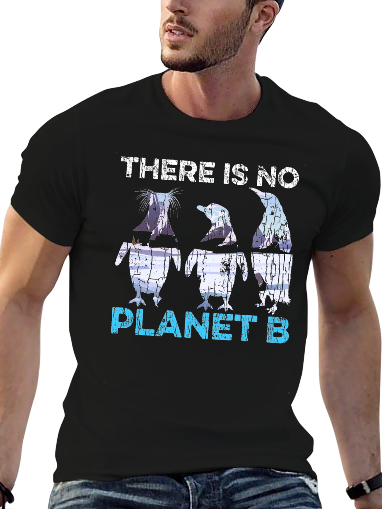 Planet B Penguin Graphic T-Shirt