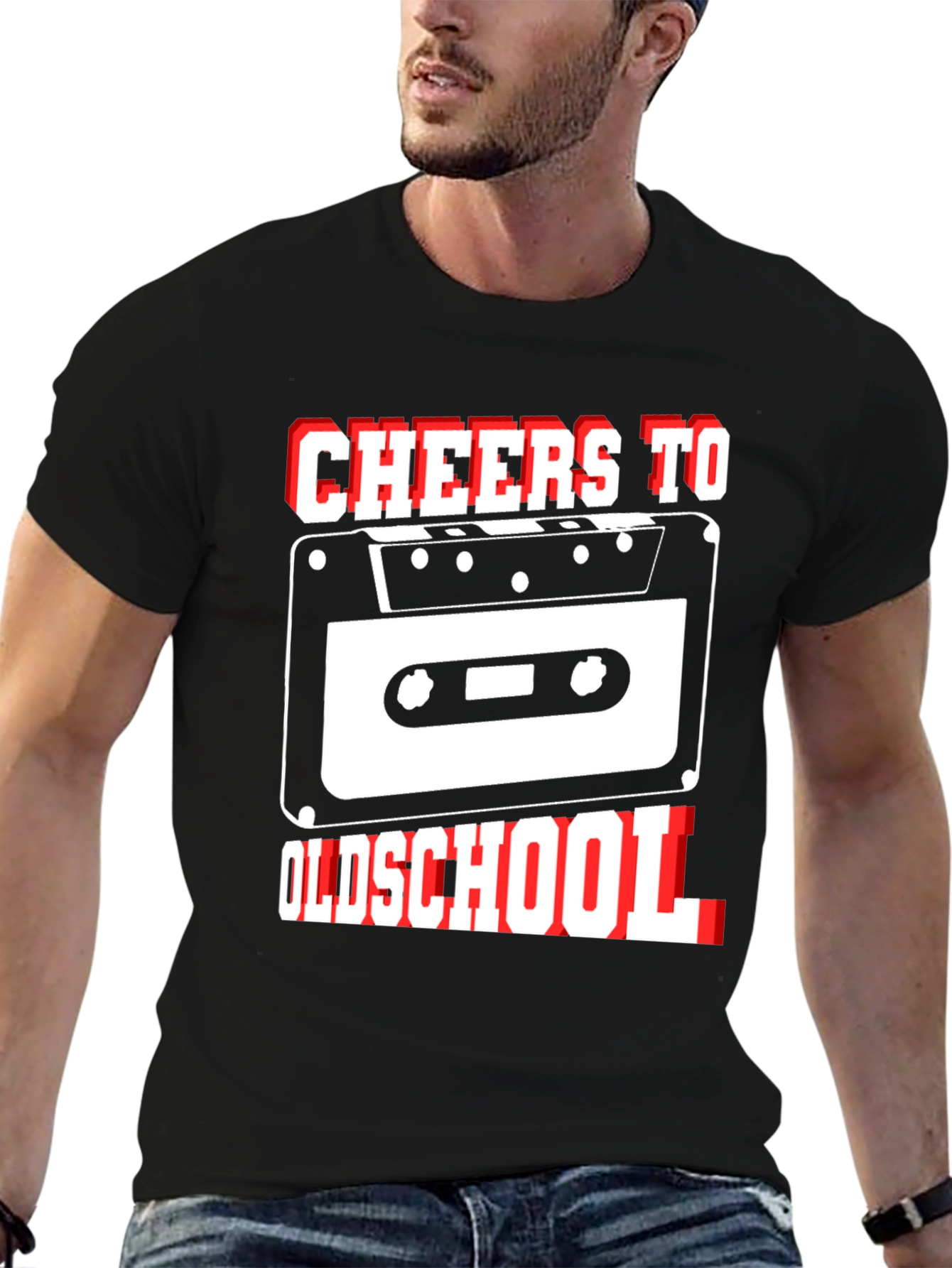 Cheers to Oldschool Retro Cassette Tape Graphic T-Shirt