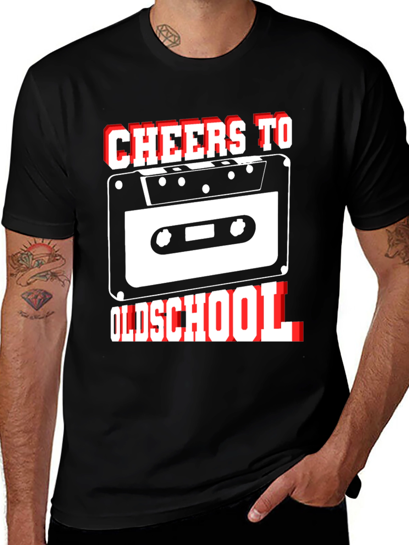 Cheers to Oldschool Retro Cassette Tape Graphic T-Shirt