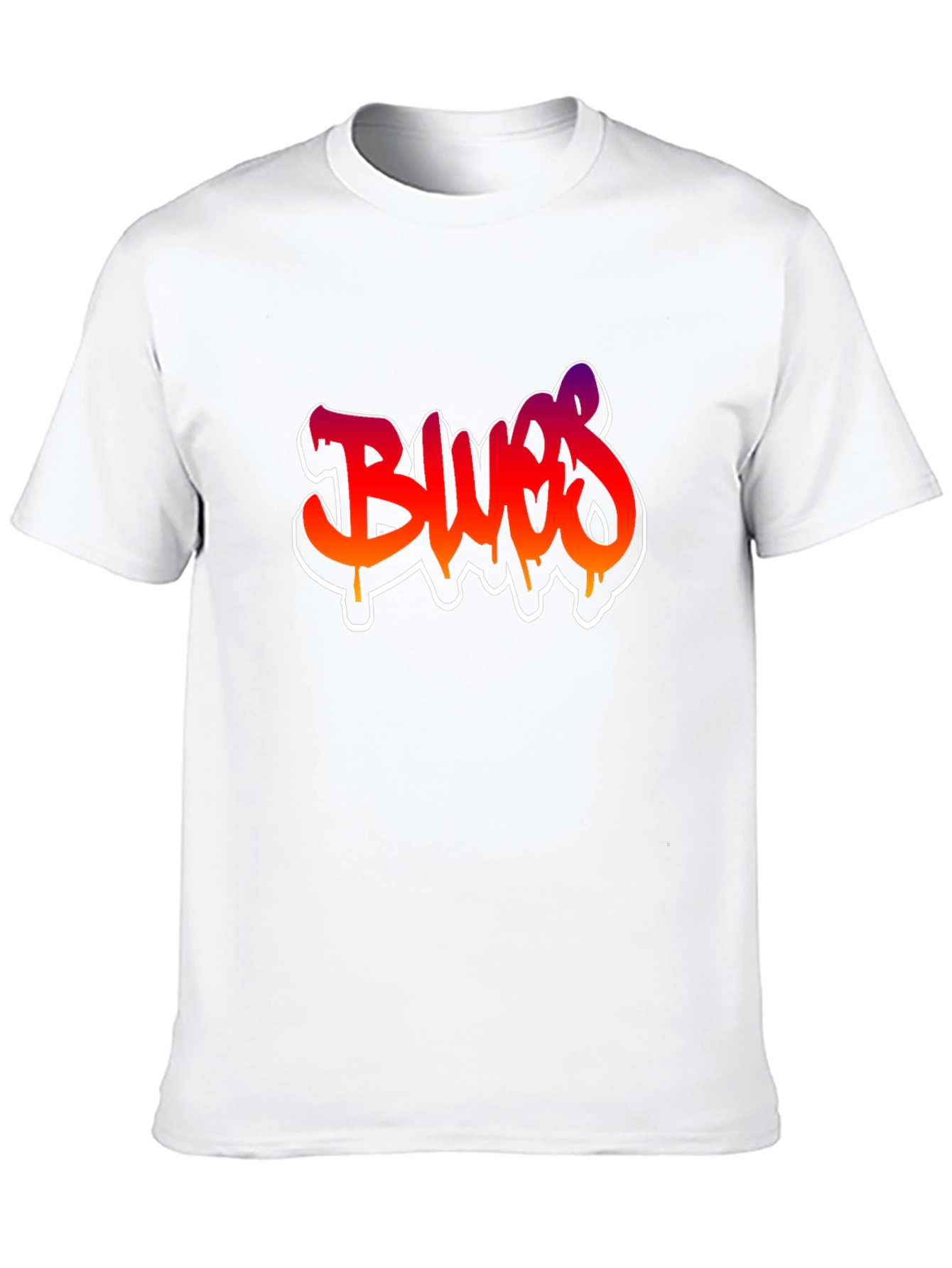 Blues Graffiti Style Graphic T-Shirt