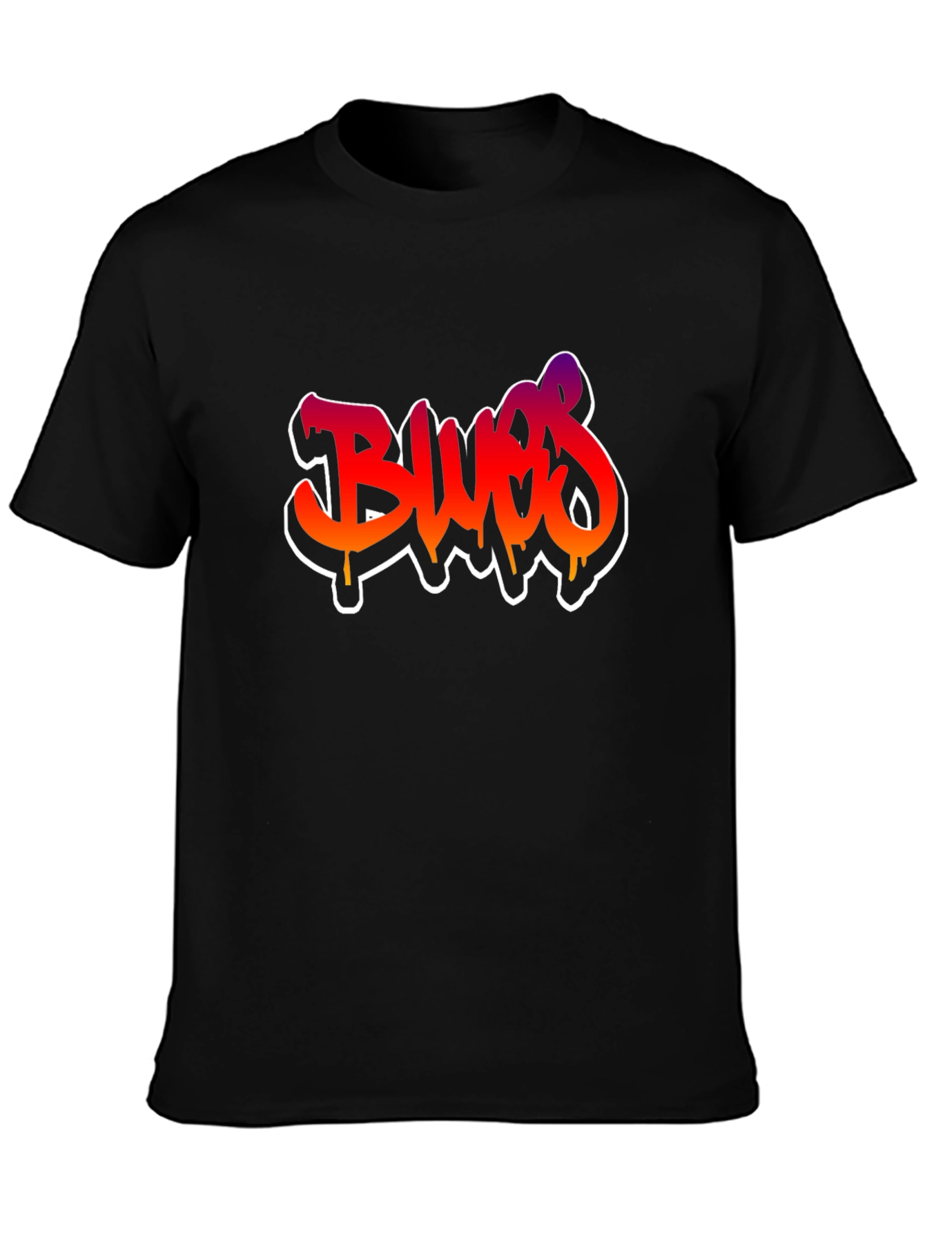 Blues Graffiti Style Graphic T-Shirt