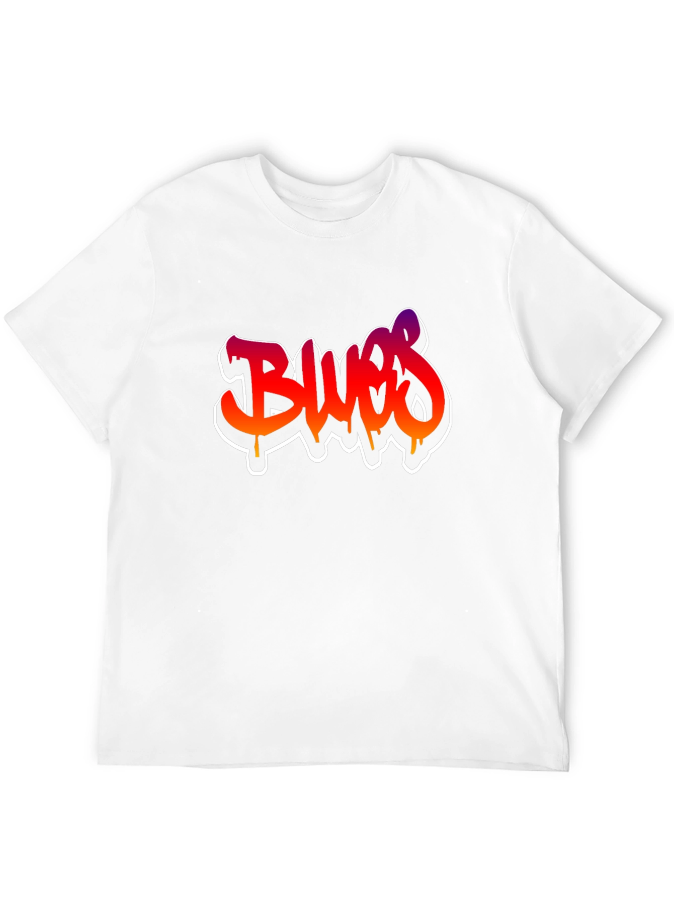 Blues Graffiti Style Graphic T-Shirt