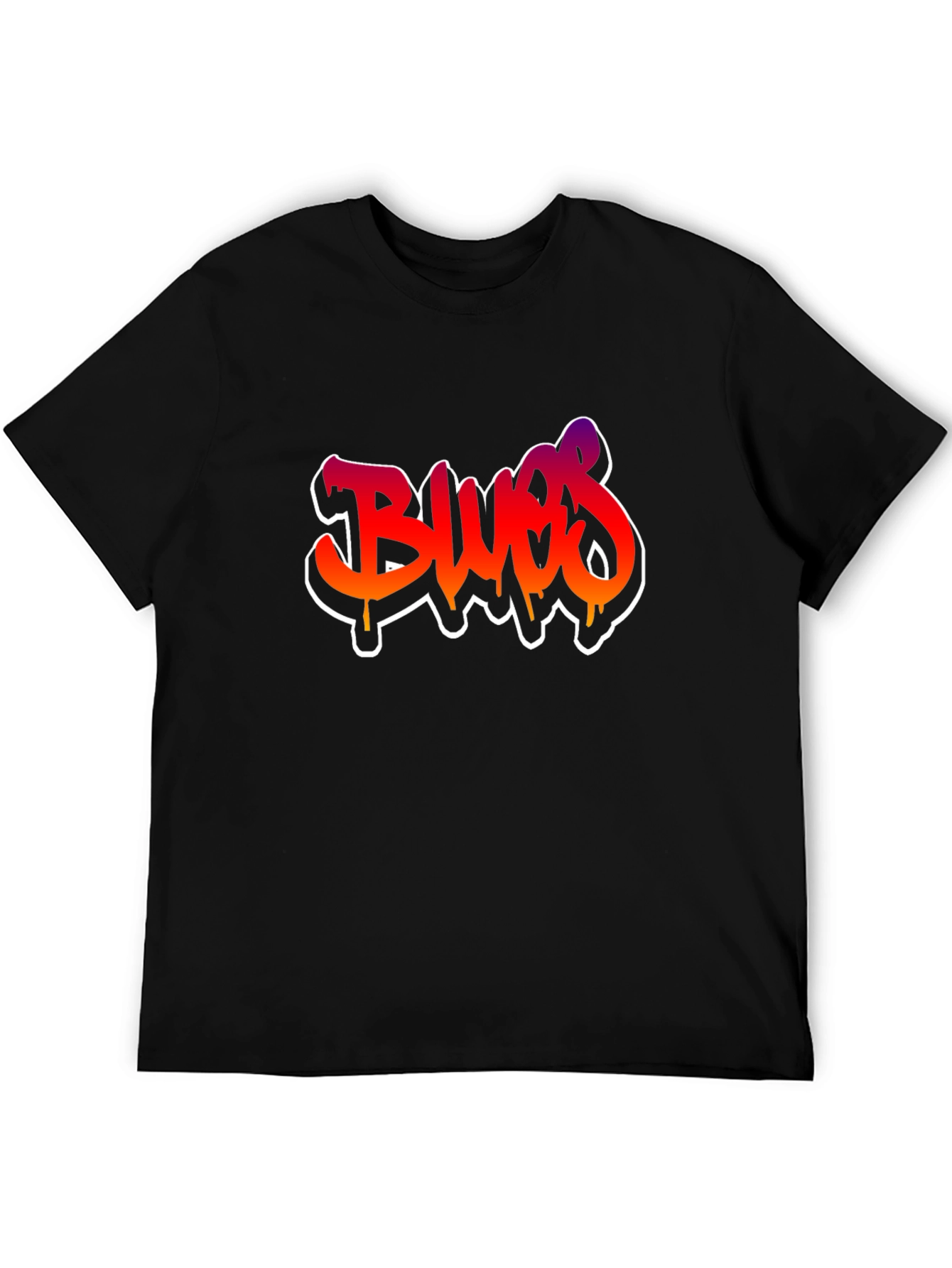 Blues Graffiti Style Graphic T-Shirt