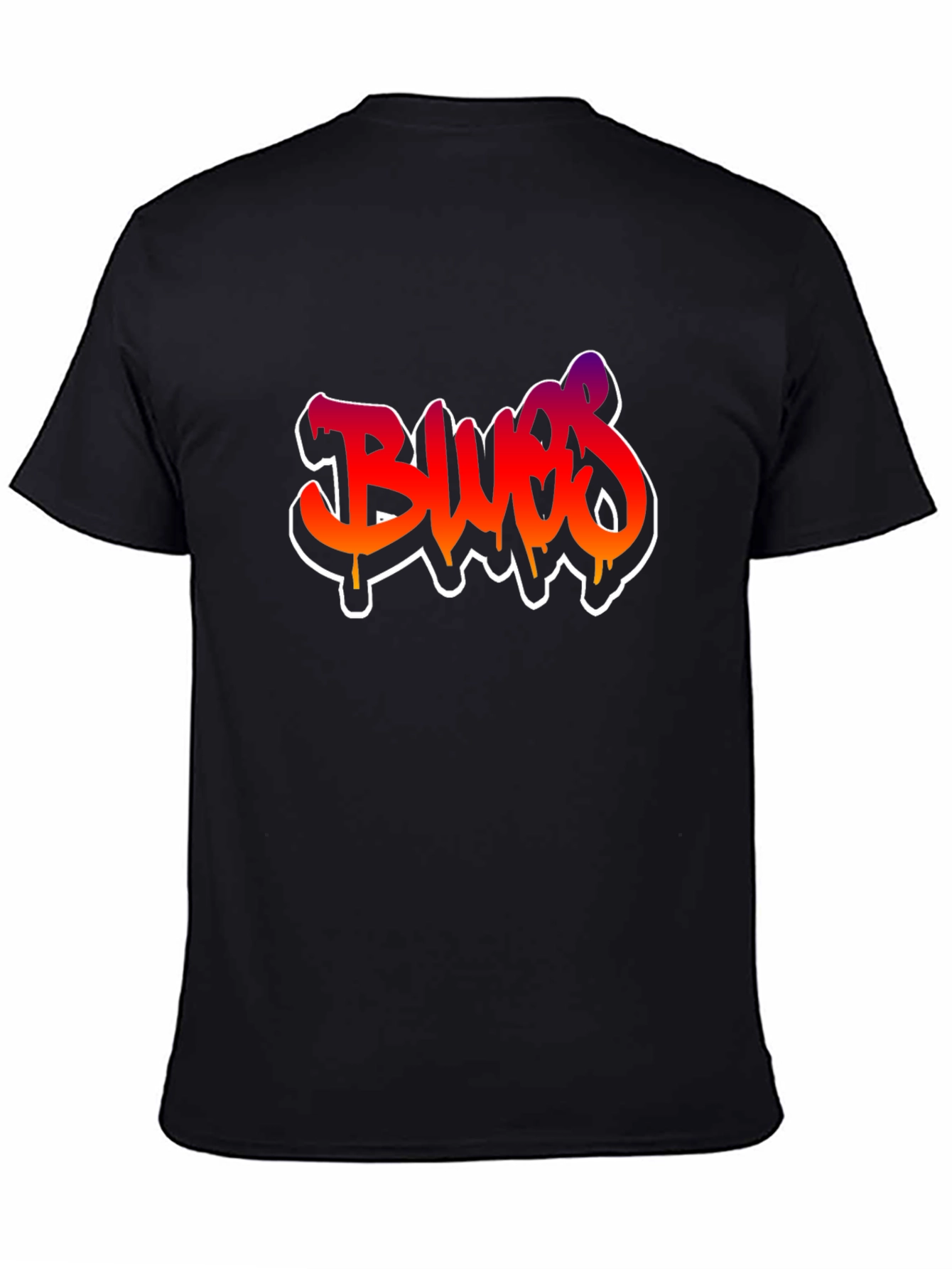 Blues Graffiti Style Graphic T-Shirt