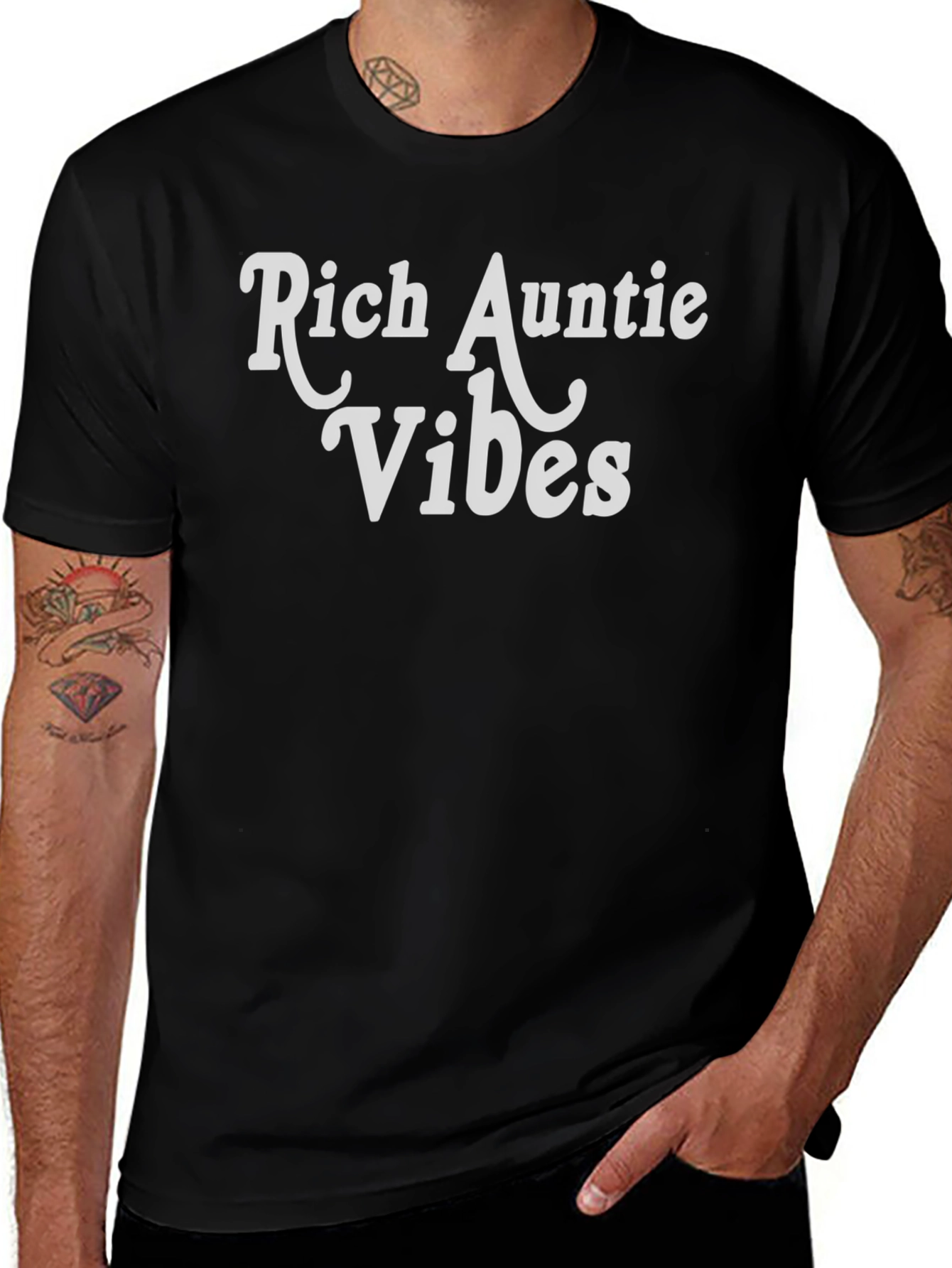 Rich Auntie Vibes Black T-Shirt