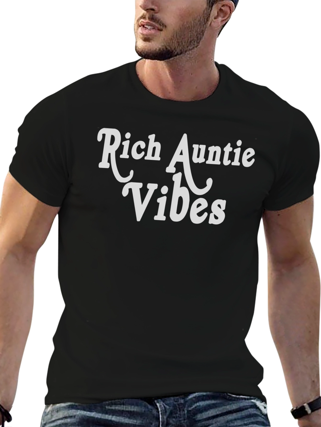 Rich Auntie Vibes Black T-Shirt