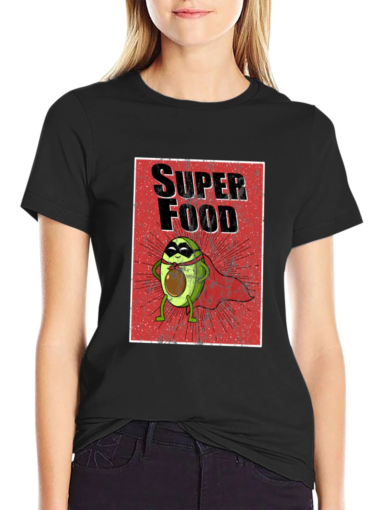 Superfood Avocado Superhero T-Shirt - Fun Graphic Tee