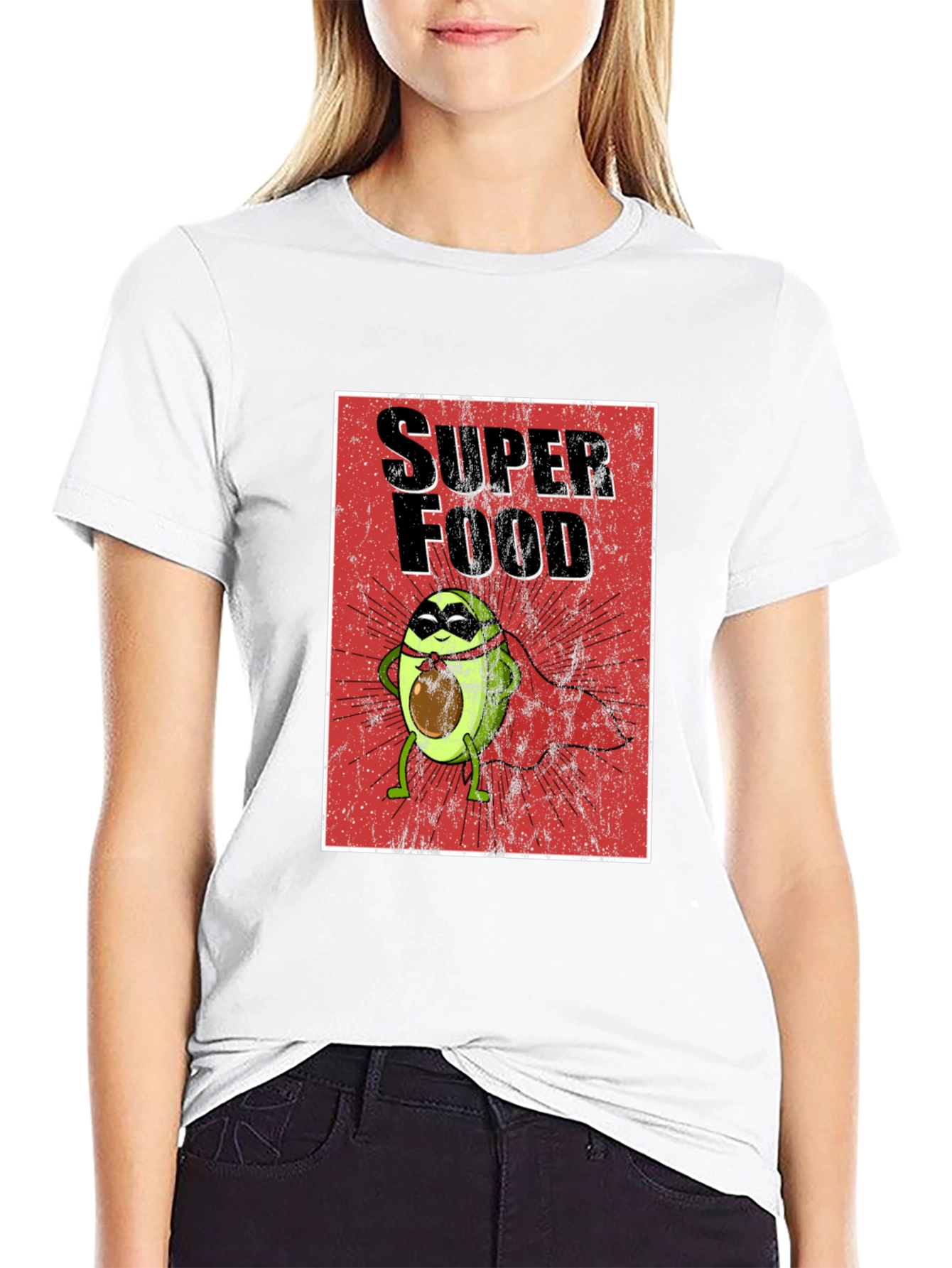 Superfood Avocado Superhero T-Shirt - Fun Graphic Tee