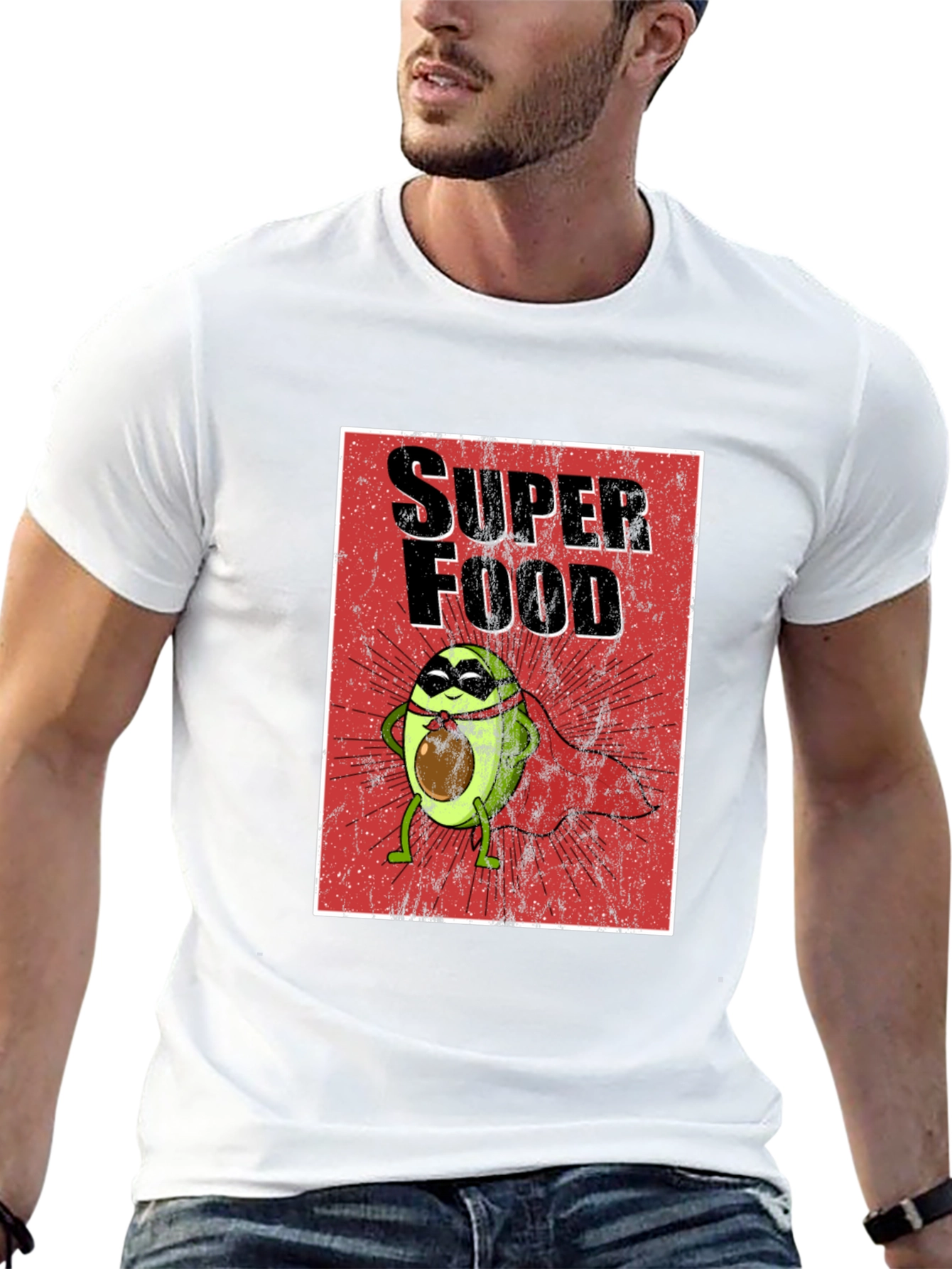 Superfood Avocado Superhero T-Shirt - Fun Graphic Tee