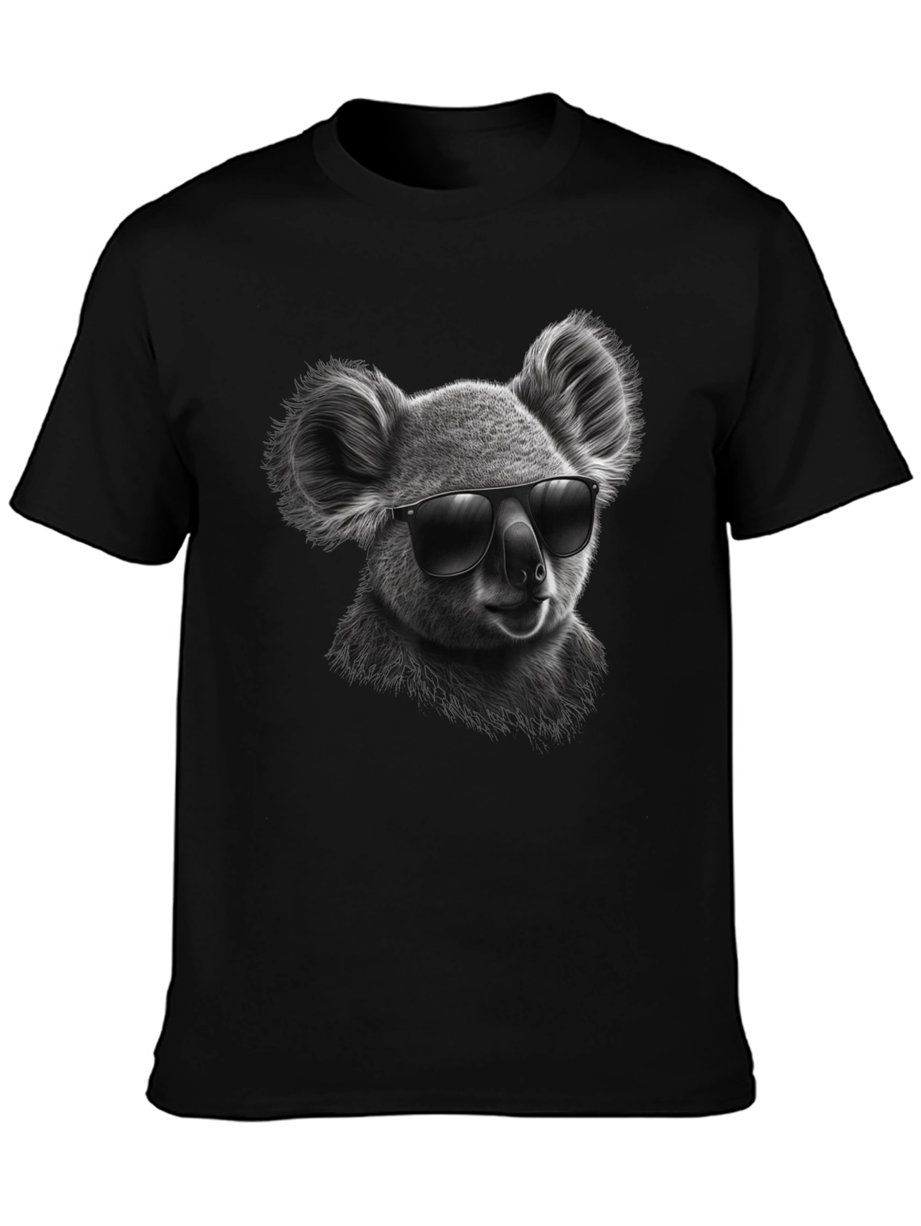 Cool Koala Graphic Tee - Black Cotton T-Shirt