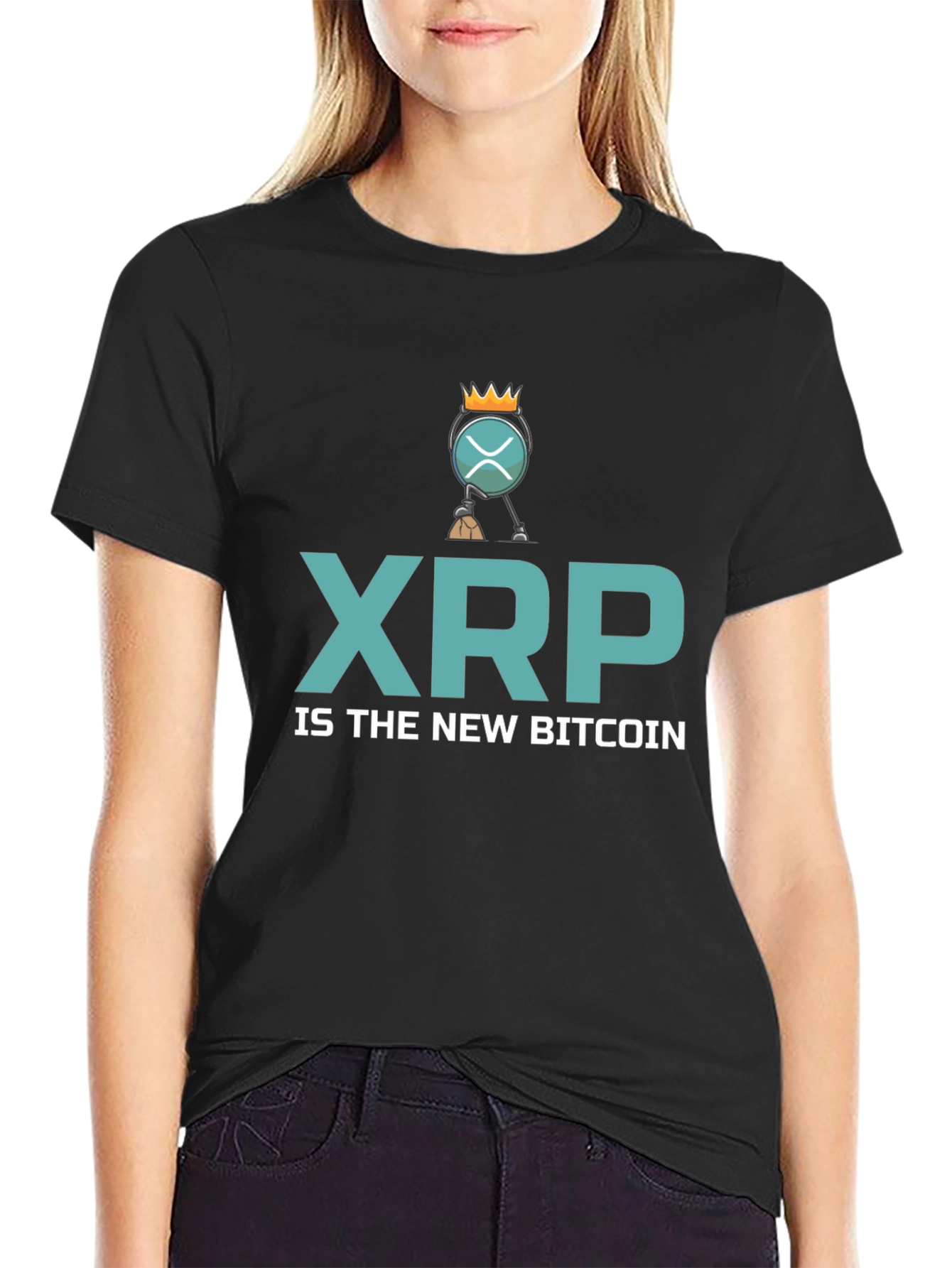 XRP is the New Bitcoin Black T-Shirt