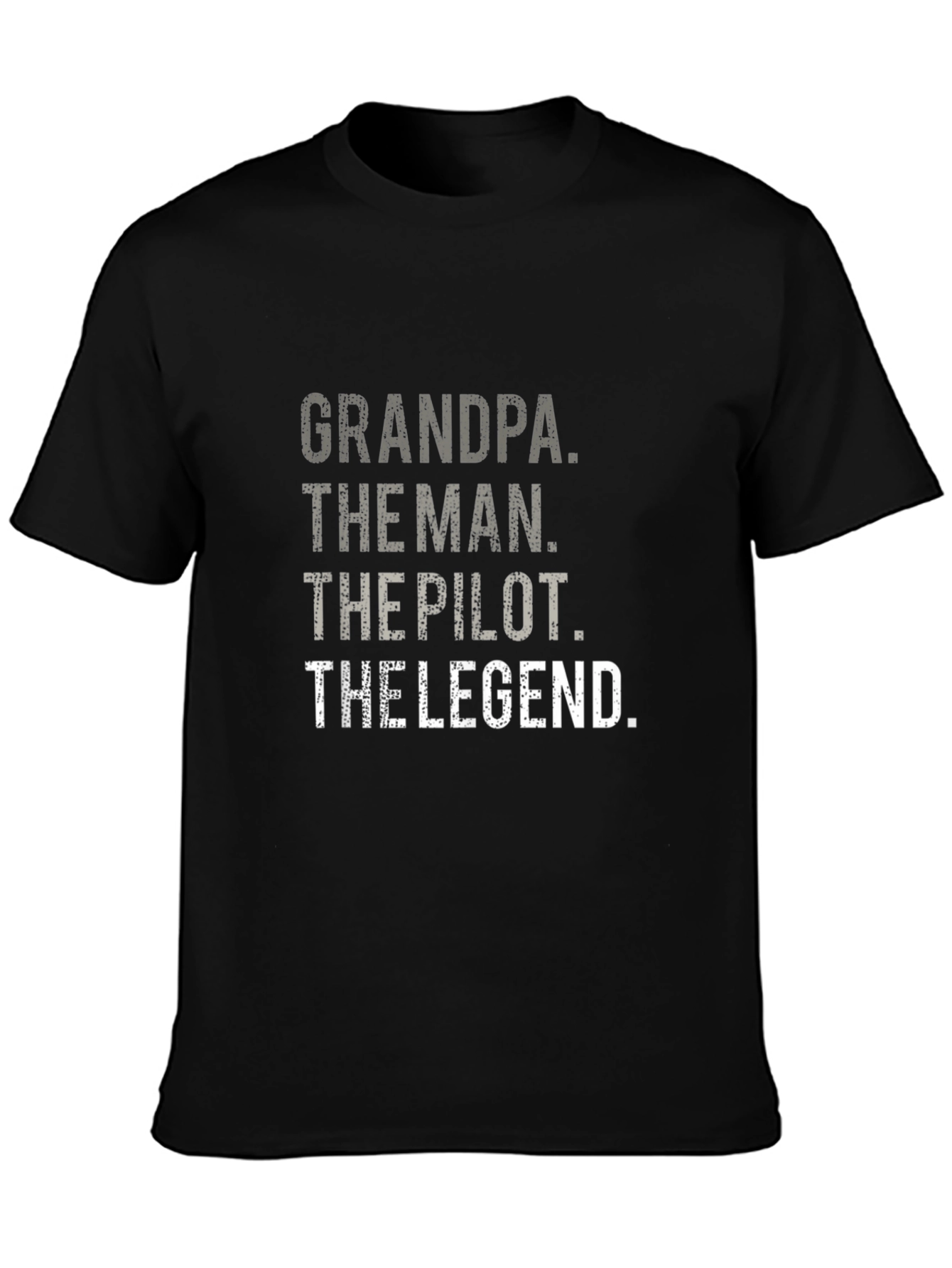 Grandpa Pilot Legend Black Graphic Tee