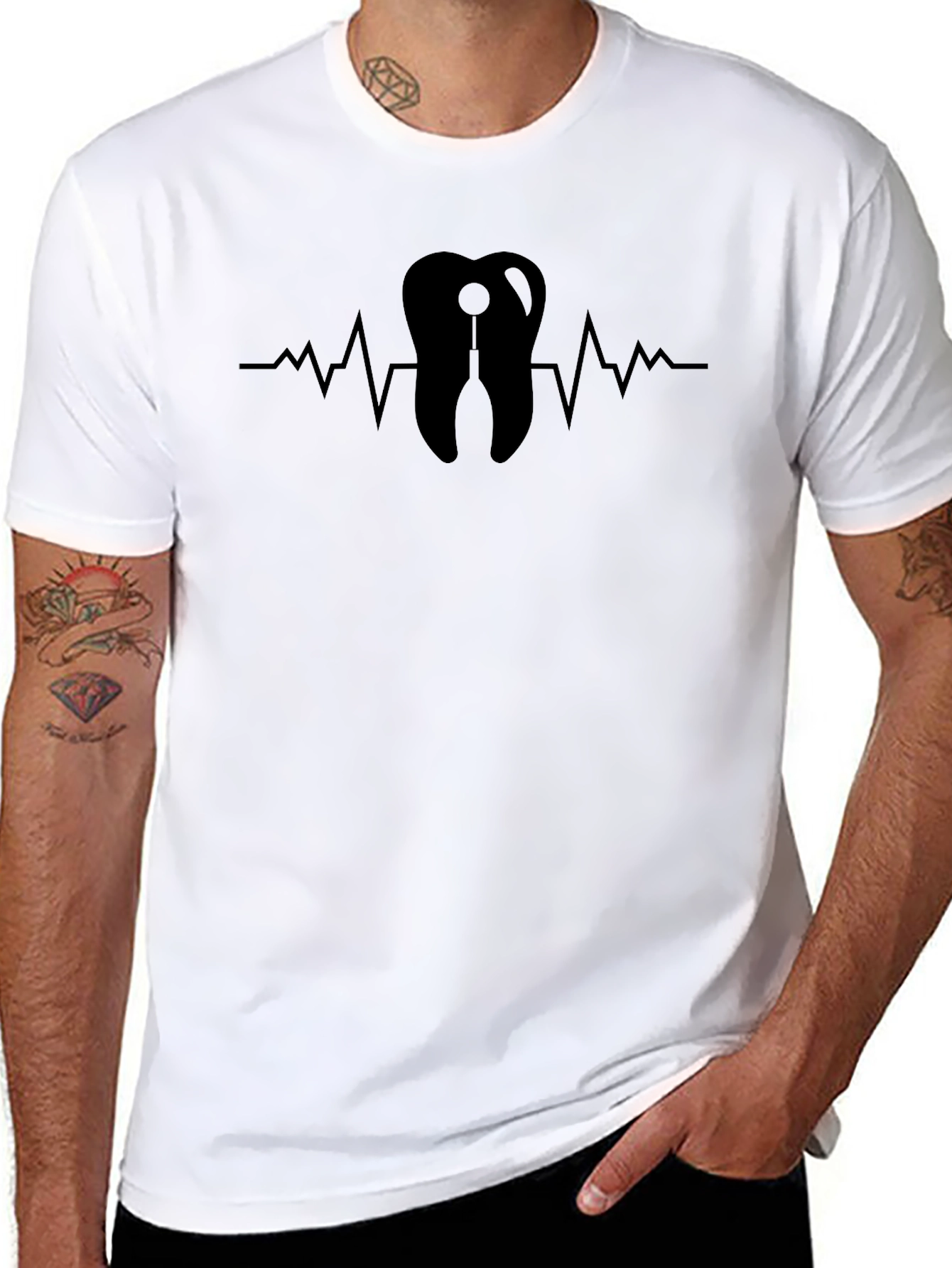 Dentist Heartbeat T-Shirt - Modern Graphic Tee