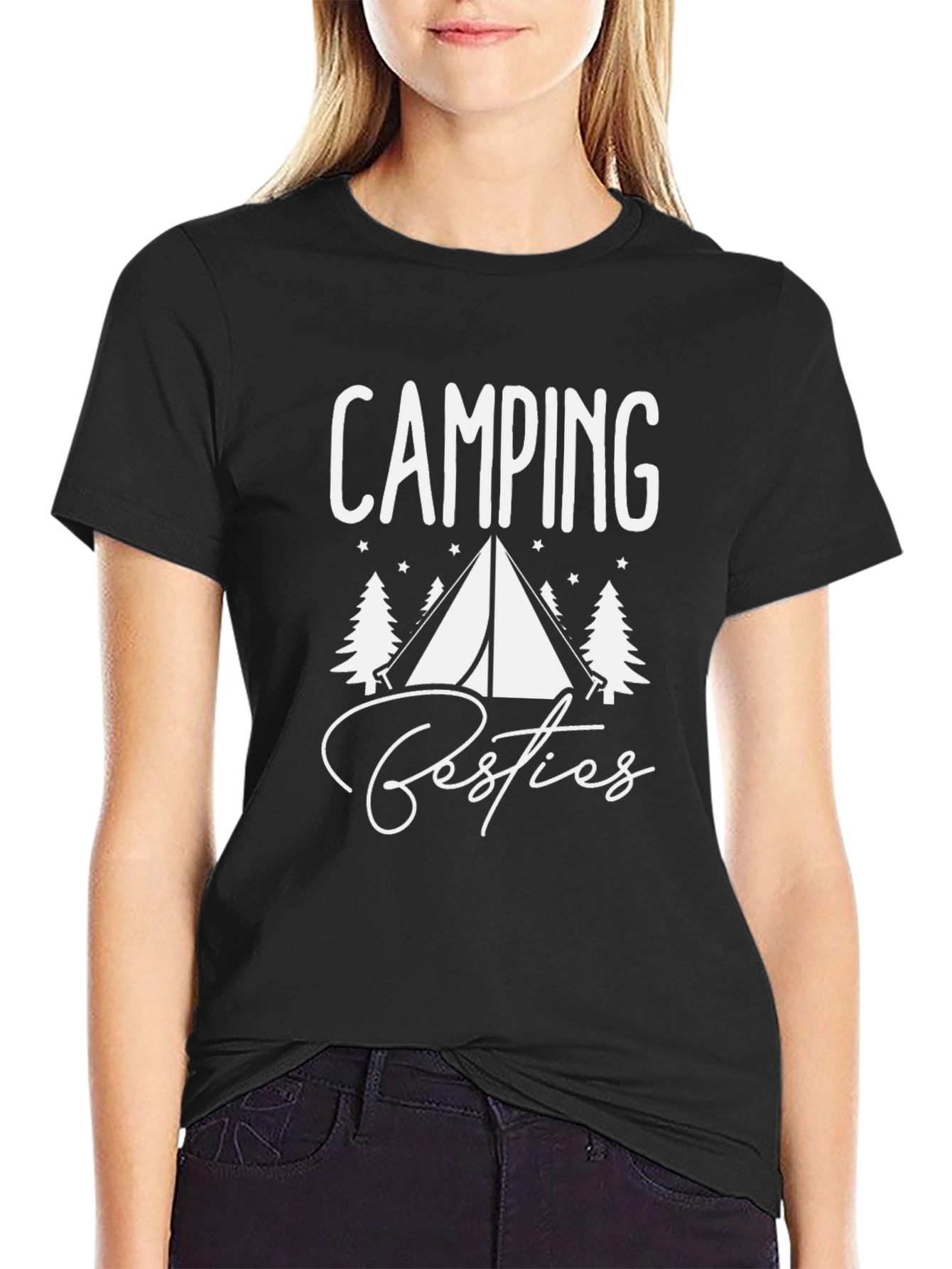 Camping Besties T-Shirt - Black Graphic Tee