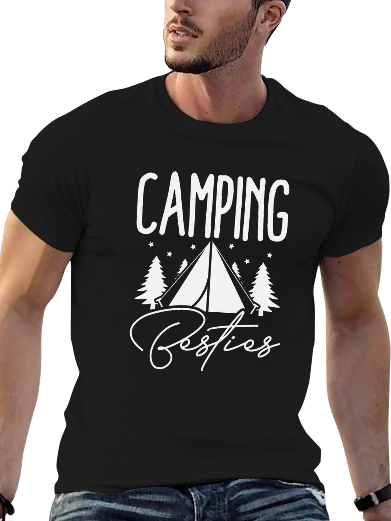 Camping Besties T-Shirt - Black Graphic Tee