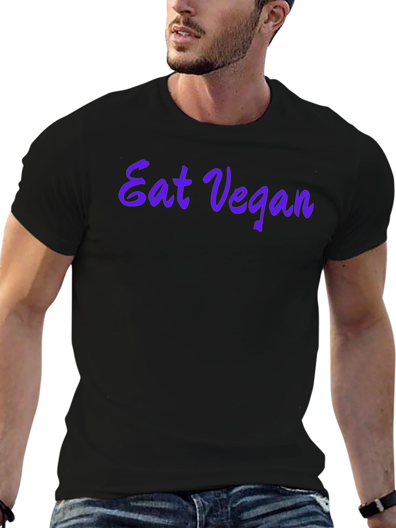 Eat Vegan Black T-Shirt - Stylish Vegetarian Apparel