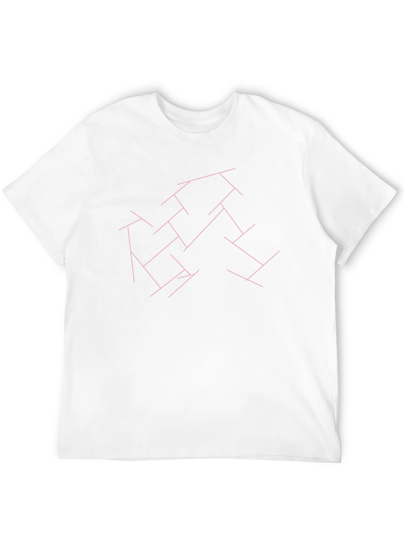 Geometric Line Art Black T-Shirt
