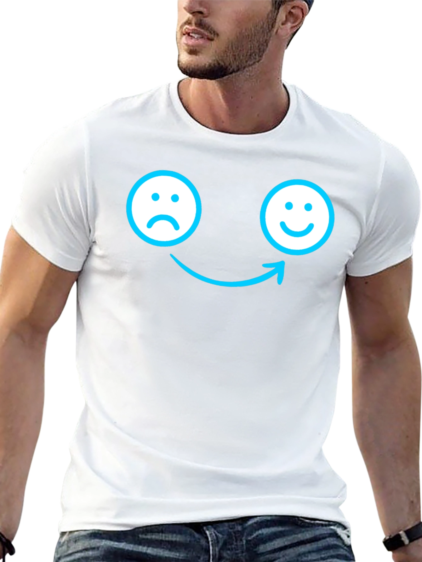 Mood Shift T-Shirt - Happy Face Arrow Tee