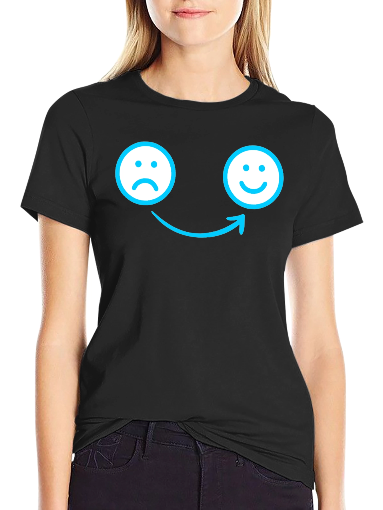 Mood Shift T-Shirt - Happy Face Arrow Tee
