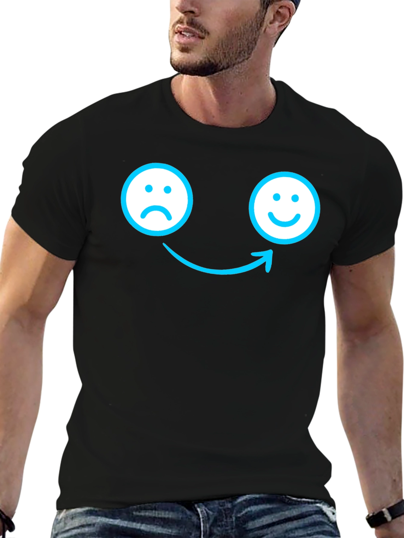 Mood Shift T-Shirt - Happy Face Arrow Tee