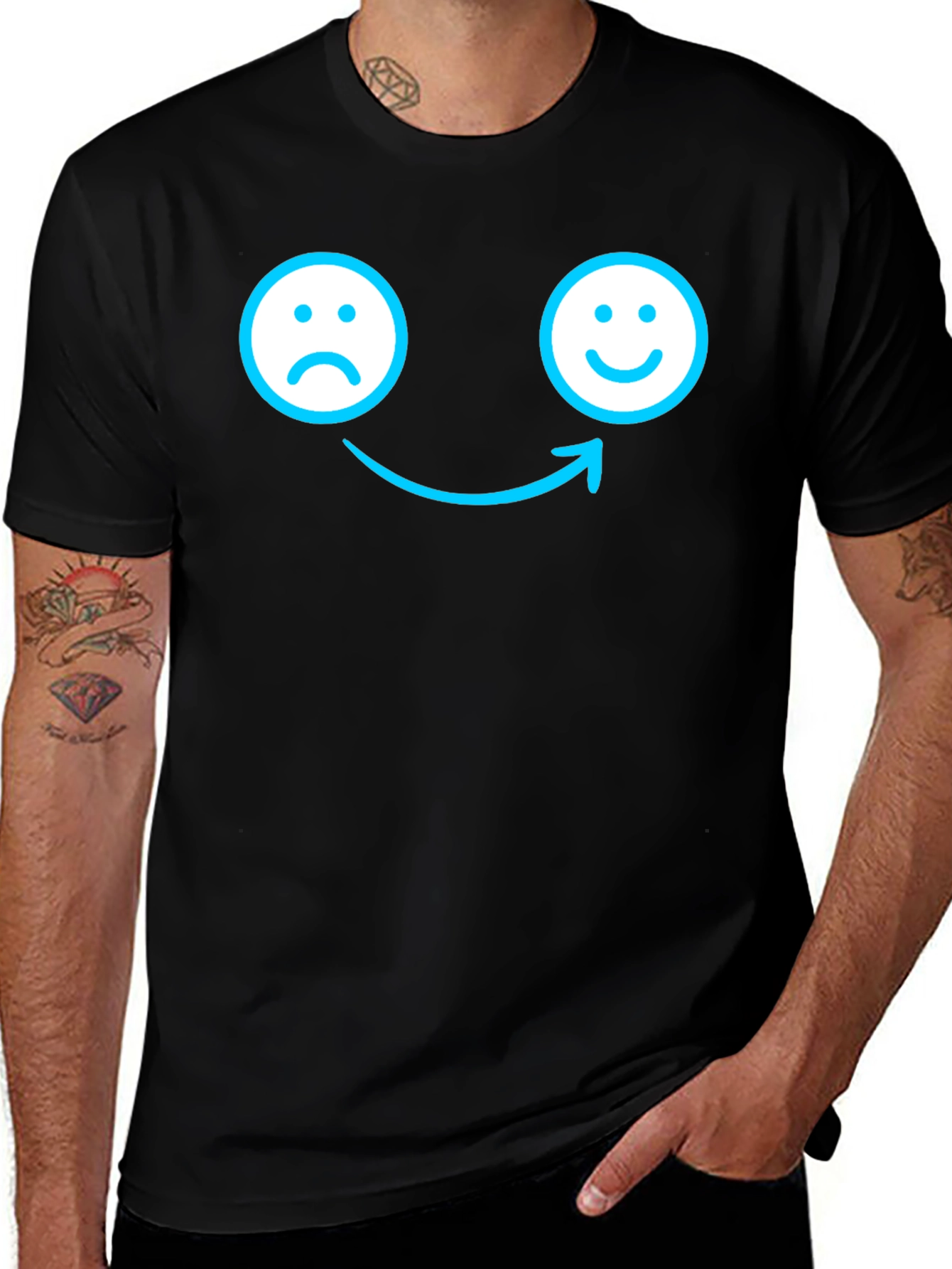 Mood Shift T-Shirt - Happy Face Arrow Tee
