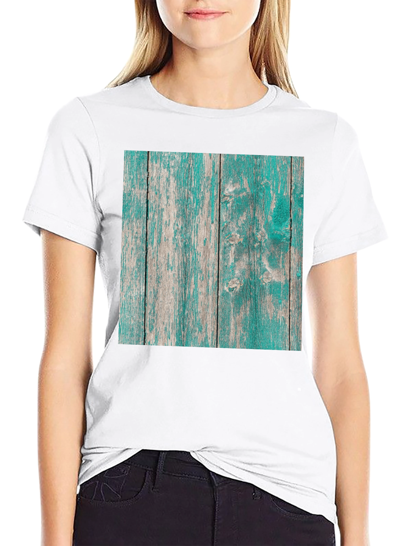 Rustic Wood Plank Graphic Tee - Urban Style