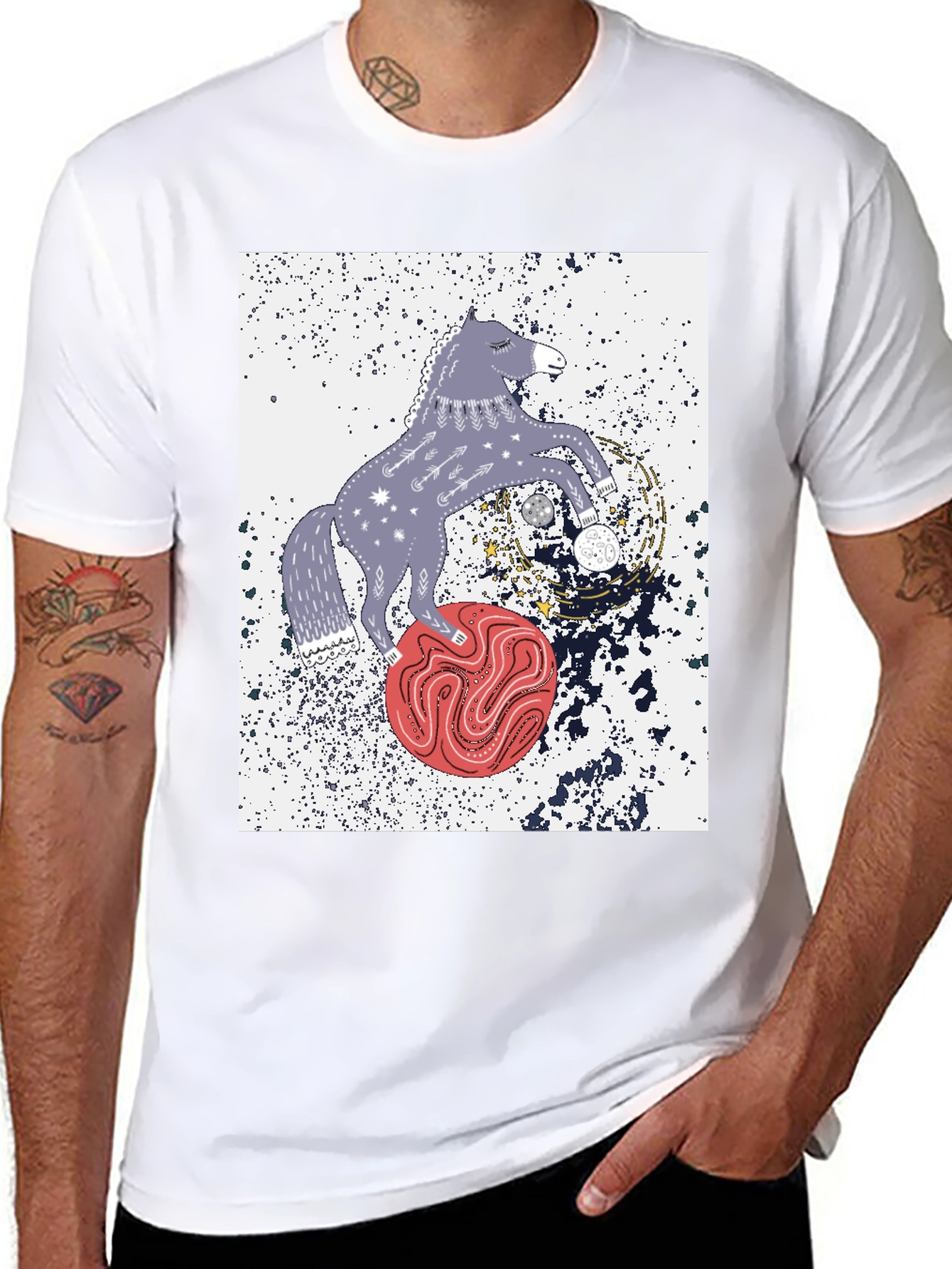 Cosmic Horse Graphic Tee - Stylish Unisex T-Shirt