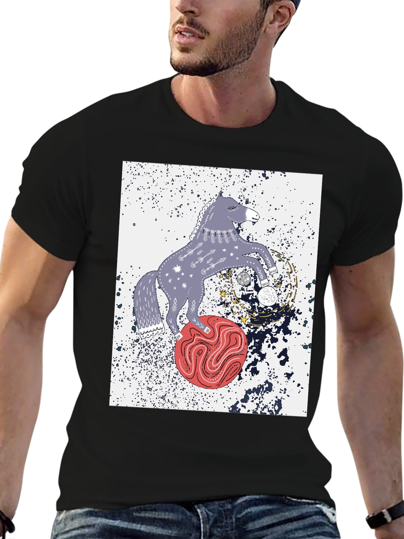 Cosmic Horse Graphic Tee - Stylish Unisex T-Shirt