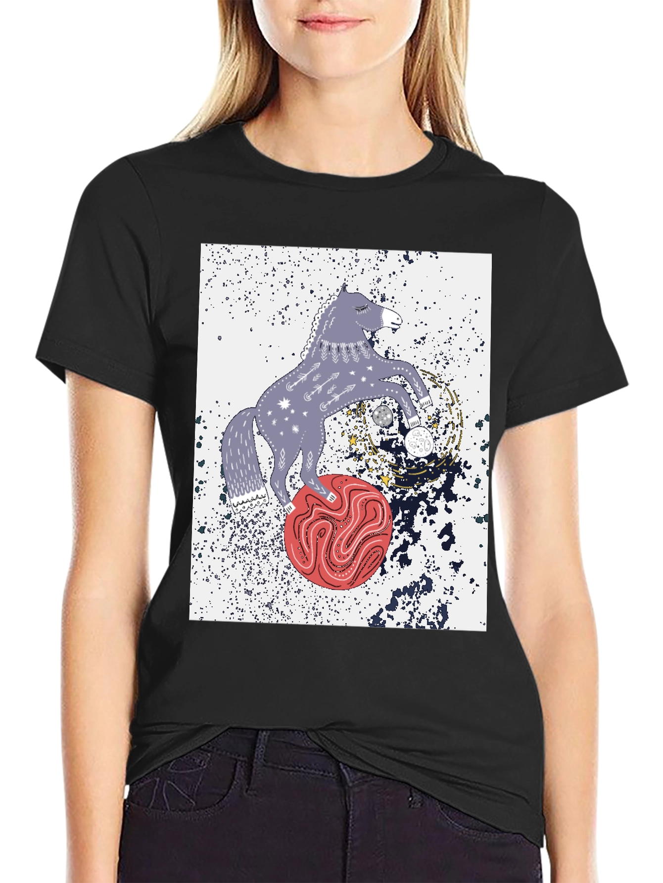 Cosmic Horse Graphic Tee - Stylish Unisex T-Shirt