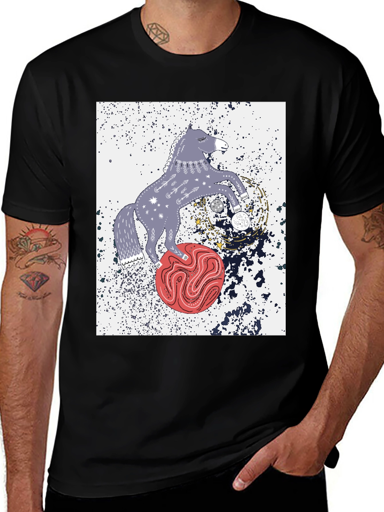 Cosmic Horse Graphic Tee - Stylish Unisex T-Shirt