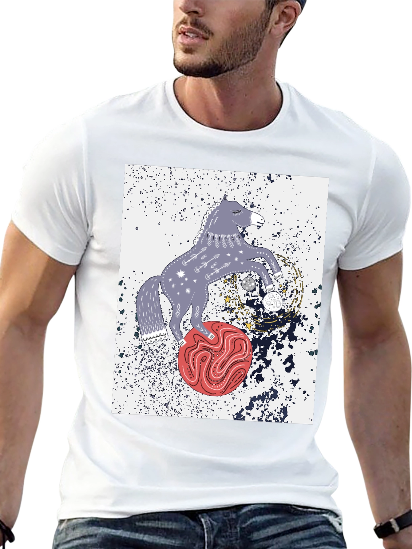 Cosmic Horse Graphic Tee - Stylish Unisex T-Shirt