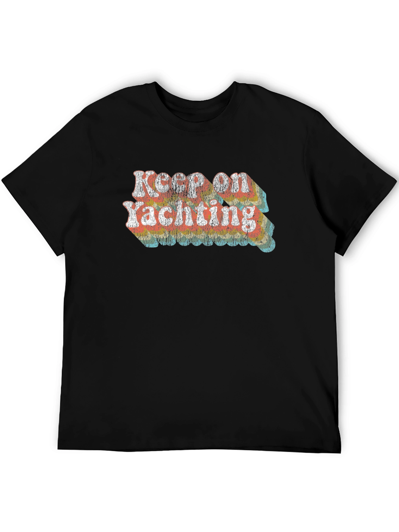 Keep on Yachting Retro Graphic Tee - Black