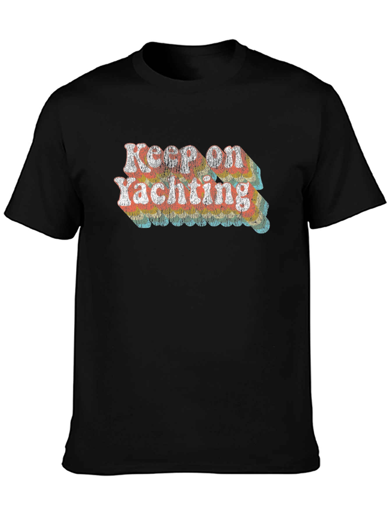 Keep on Yachting Retro Graphic Tee - Black