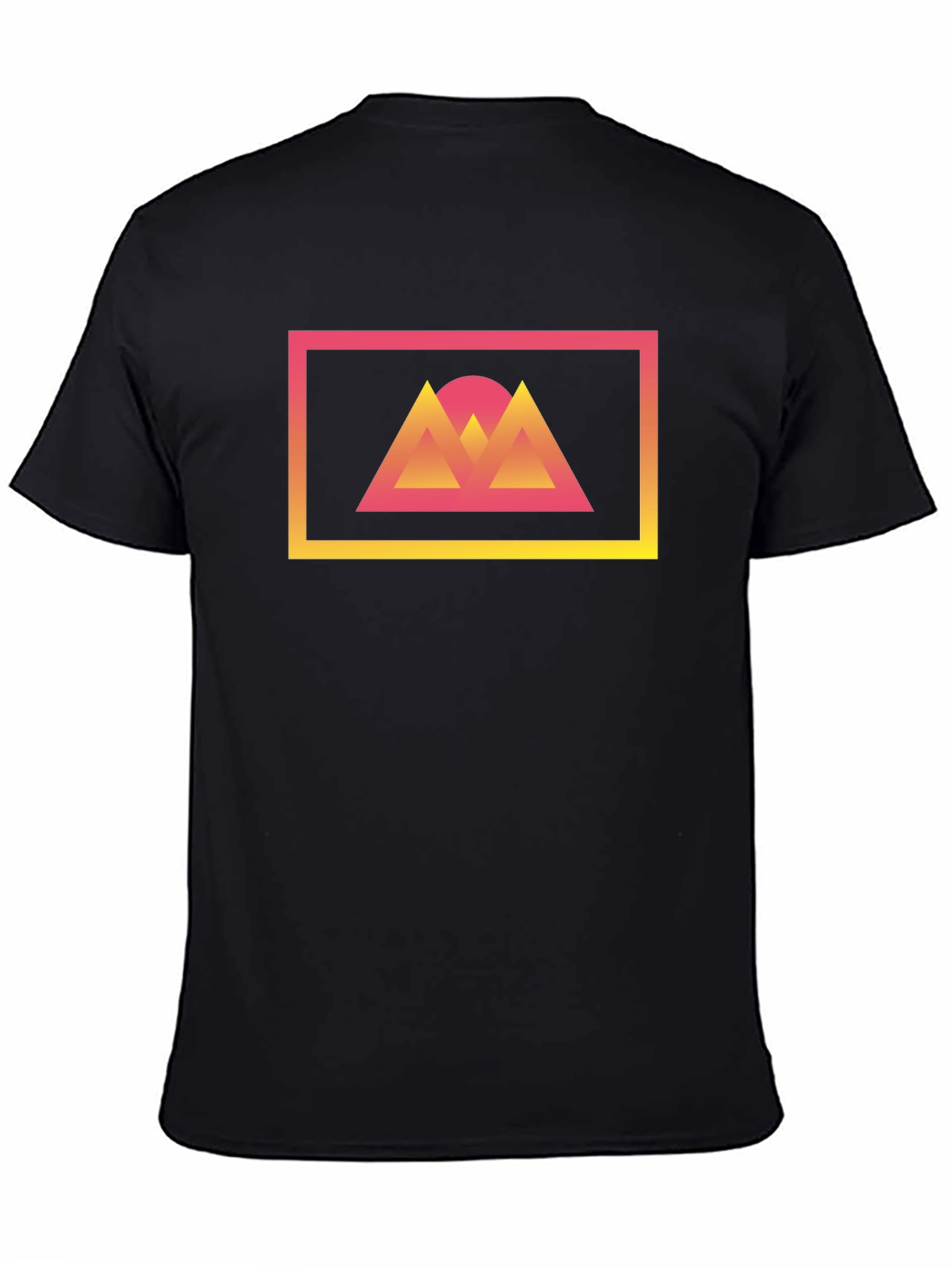 Retro Sunset Mountains Graphic Tee - Black