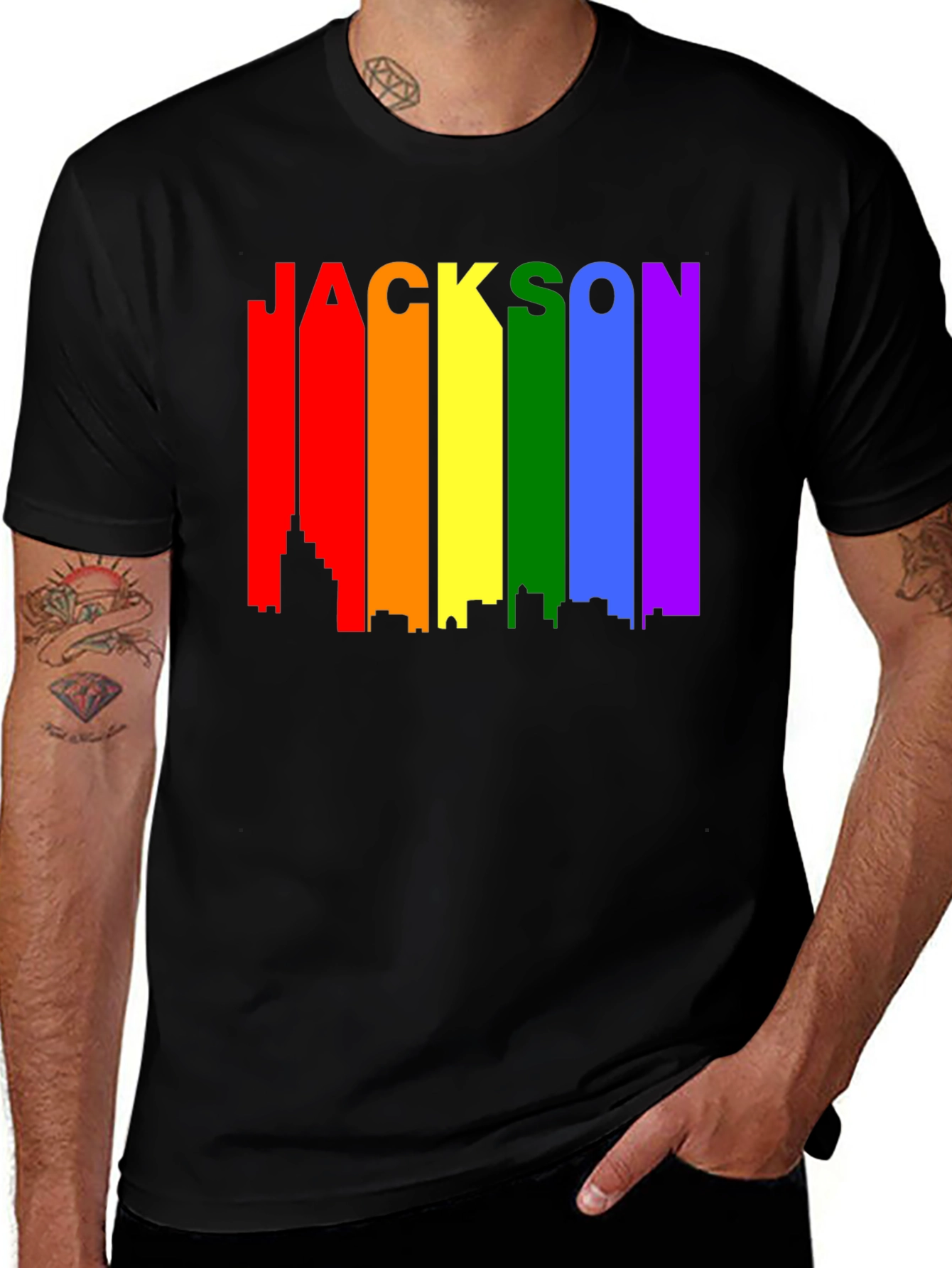 Jackson Rainbow Skyline Pride T-Shirt
