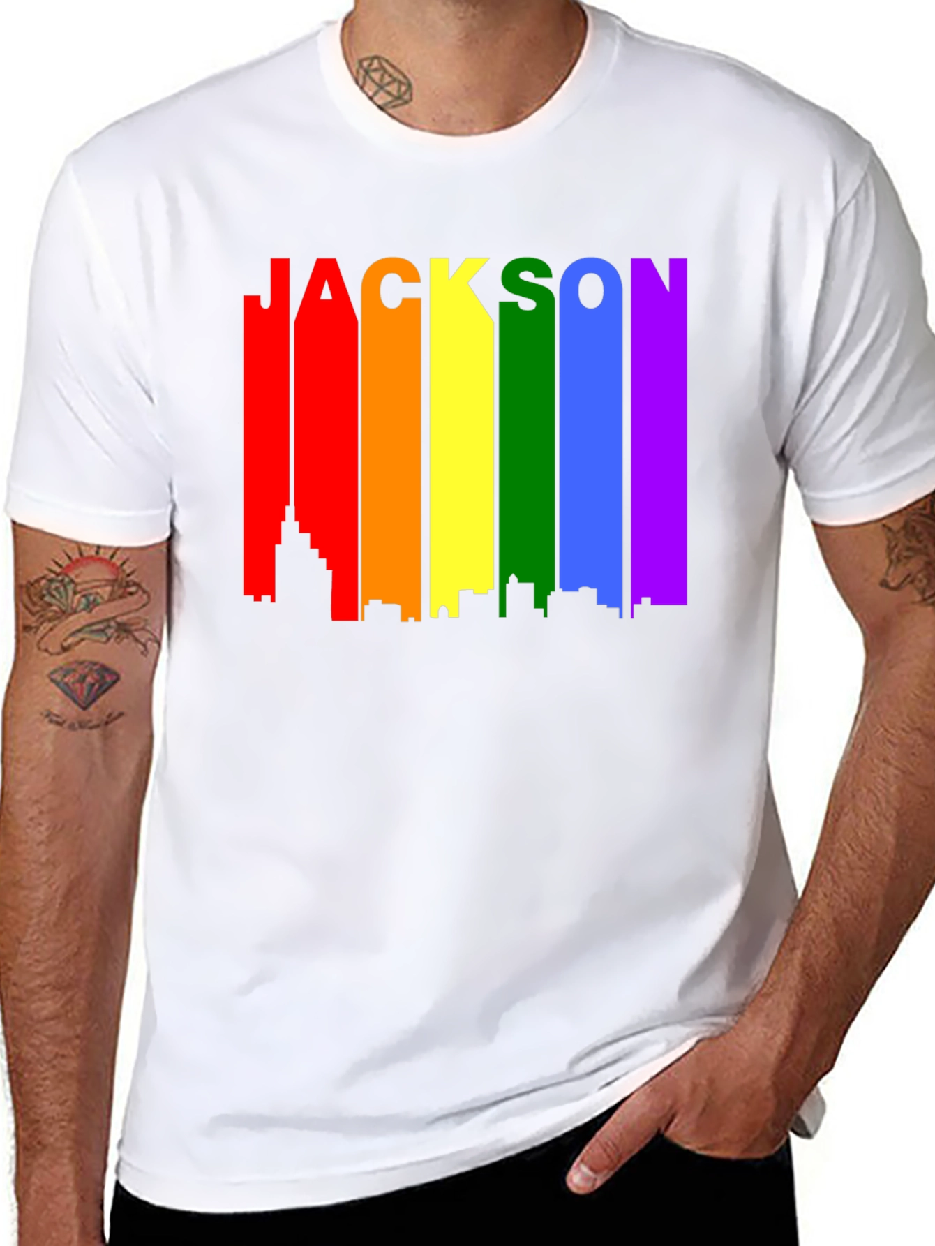 Jackson Rainbow Skyline Pride T-Shirt